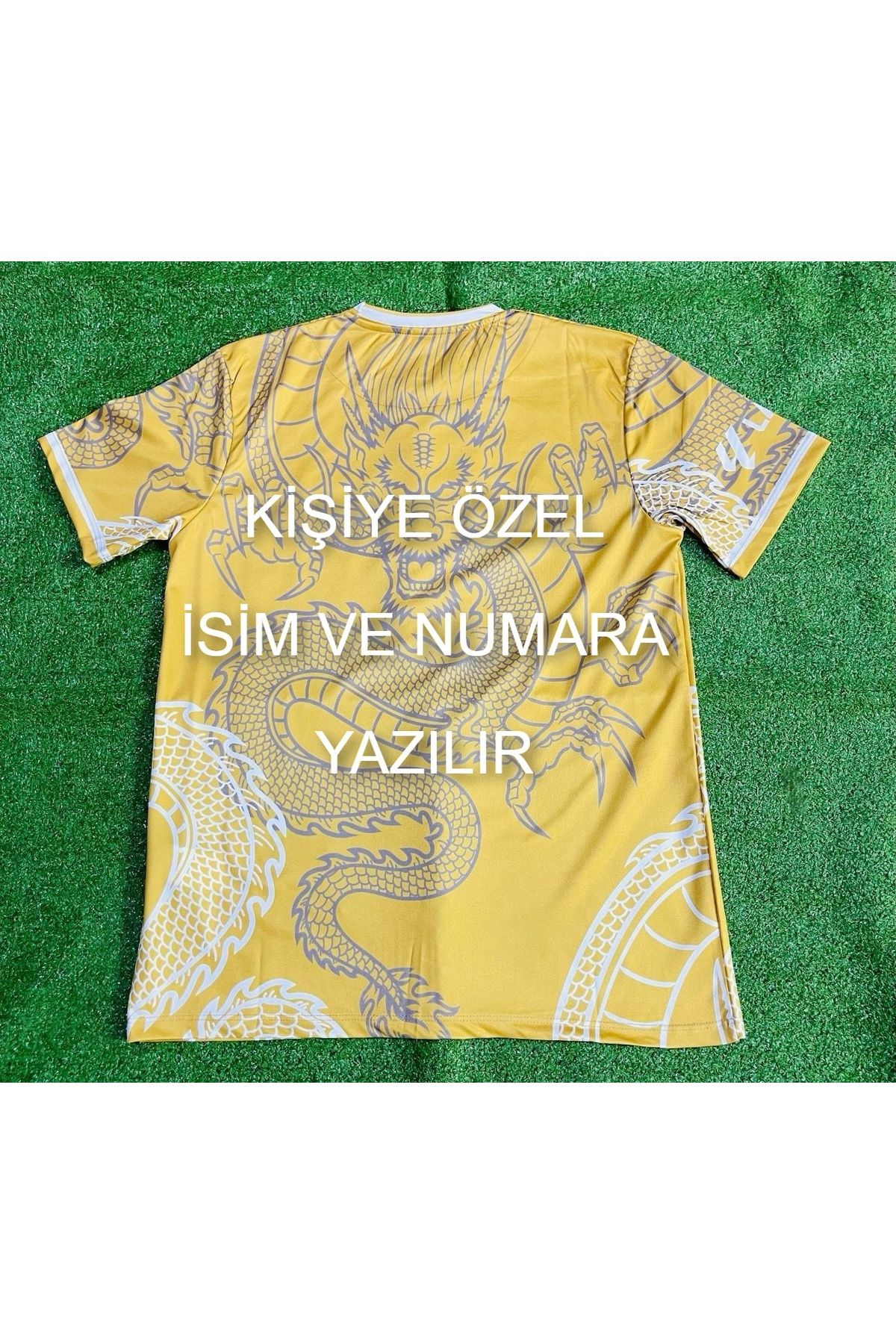 Lion Spor R'eal M'adrid Kişiye Özel İsimli Ejder Desenli Özel Konsept Forması(Sarı)