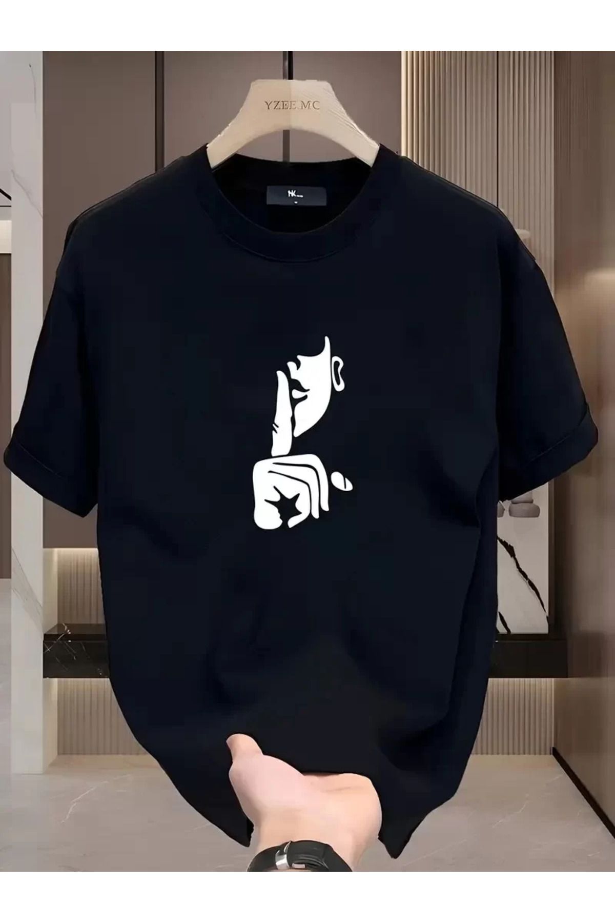 REKA MODA Rahat Bisiklet Yaka Tişört, Yaratıcı Karikatür Baskı - Yumuşak Polyester, Her Mevsim Giyilebilir- S