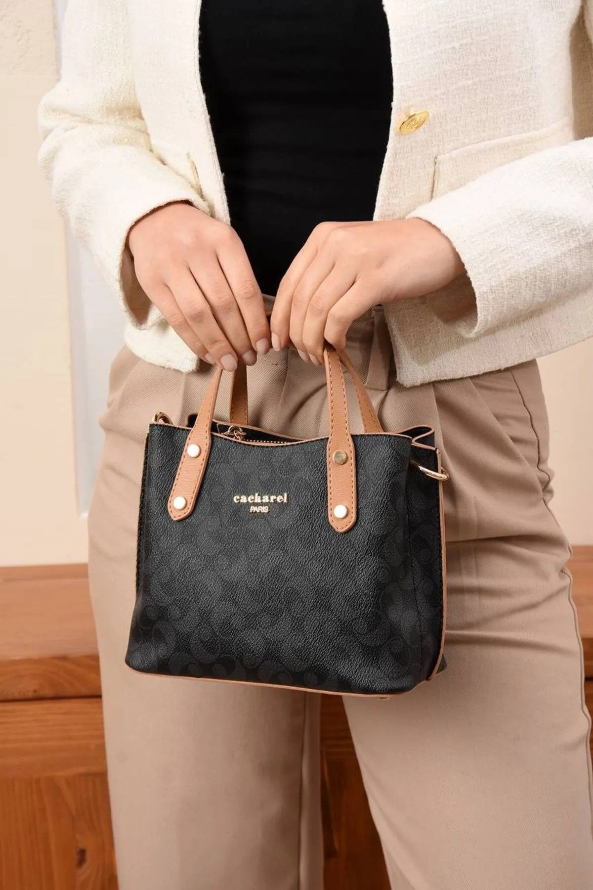 Just Polo Paris Kadın Baskılı El Ve Omuz Çantası 348017PC