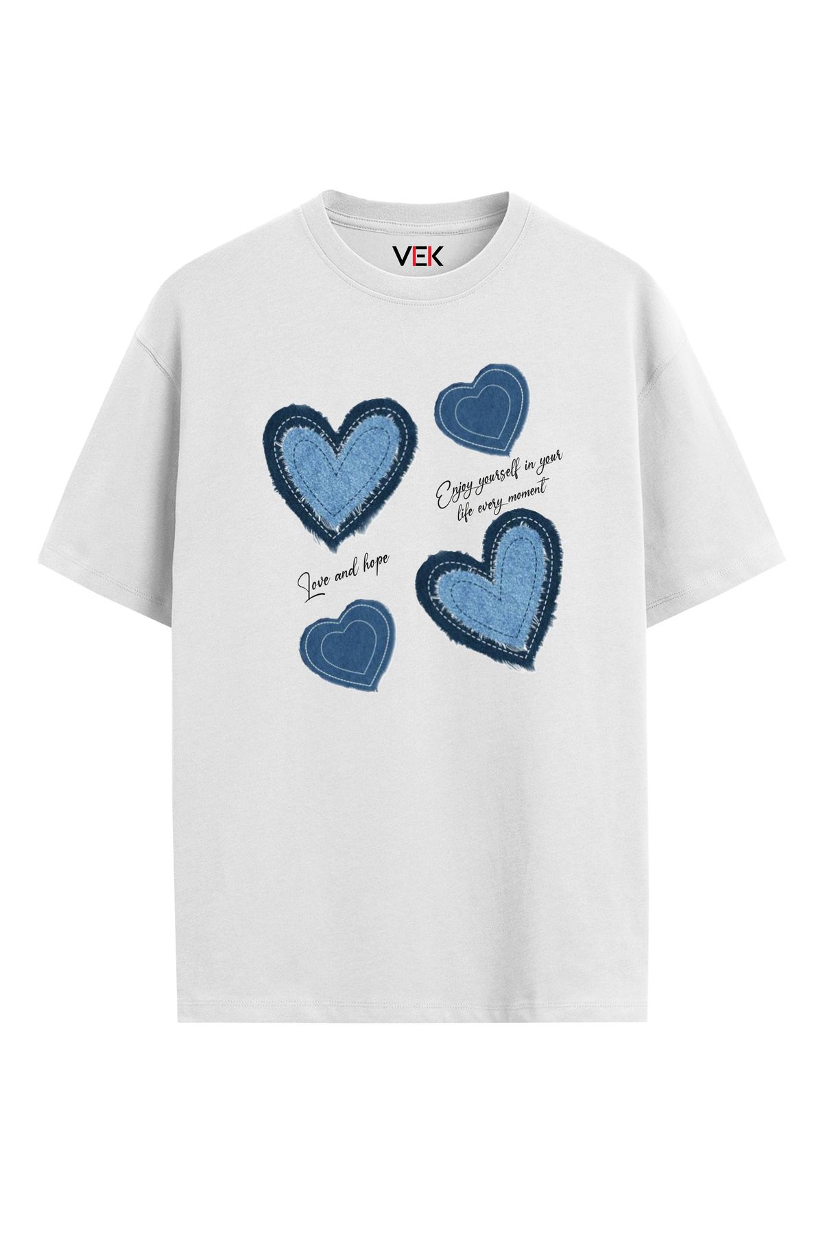 VEK Oversize T-Shirt Kot Görünümlü (Kot İçermez)