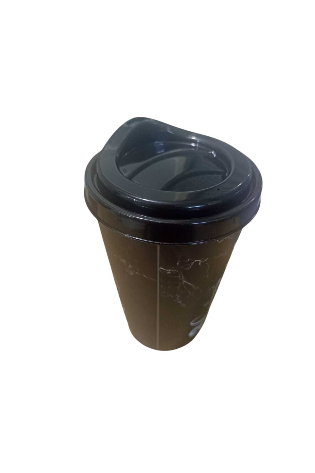 EsareModa Plastik Kilit Kapaklı Kahve ve Sıvı İçeçek Bardağı 500 ml