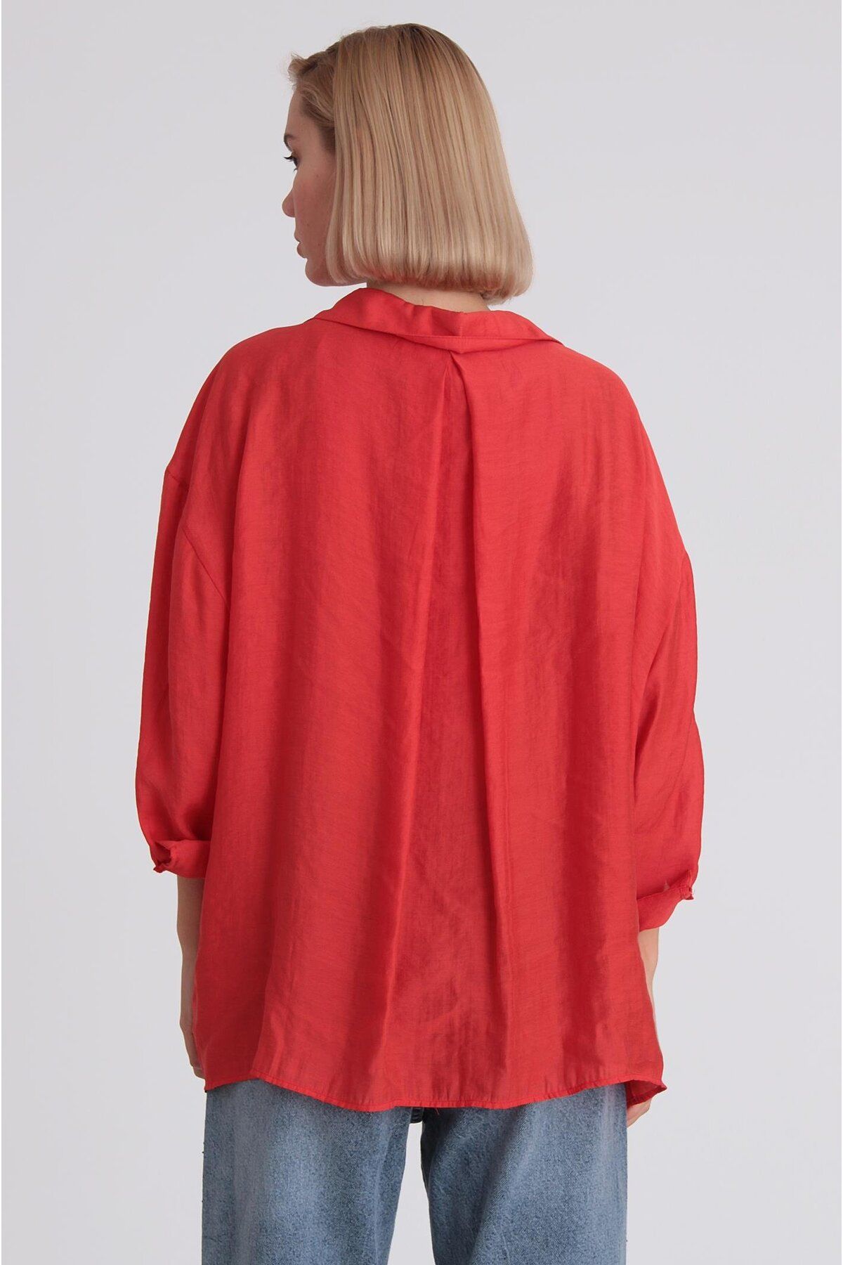 NEW JOURNAL soft touch premium cepli oversize gömlek