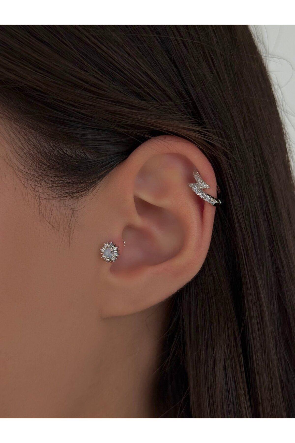 H&B Design Cerrahi Çelik Silver Hologramlı Yuvarlak Piercing