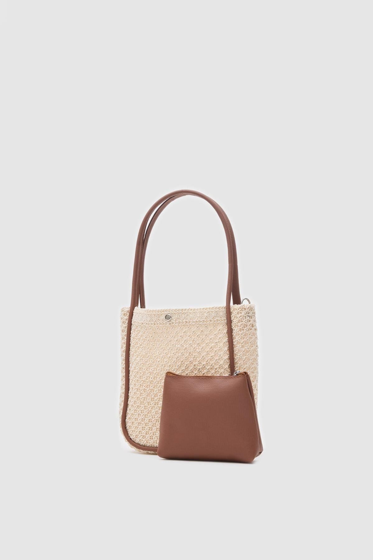 BagFlower Apollon Handmade Midi Hasır Omuz Çantası