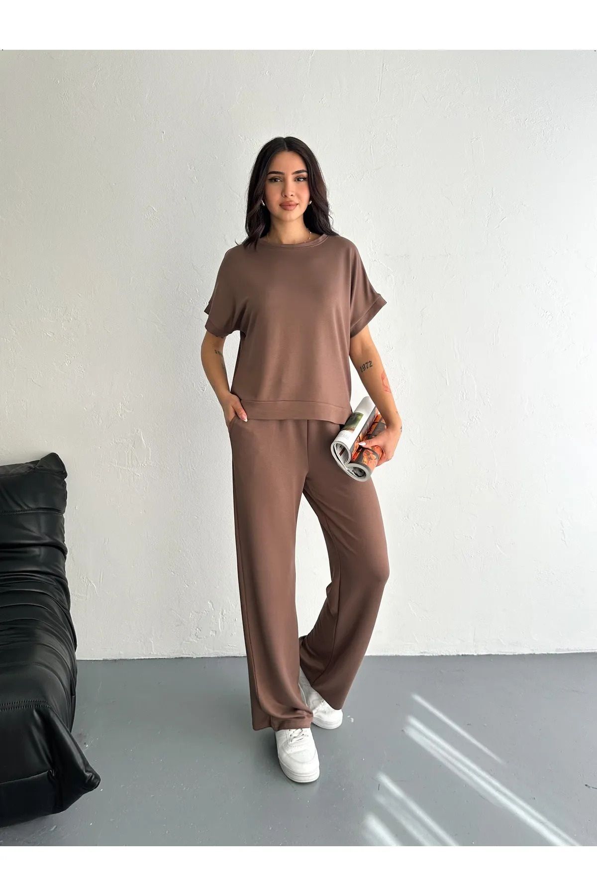 LİFERA Modal Kumaş Kısa Kol Eşofman Takım
