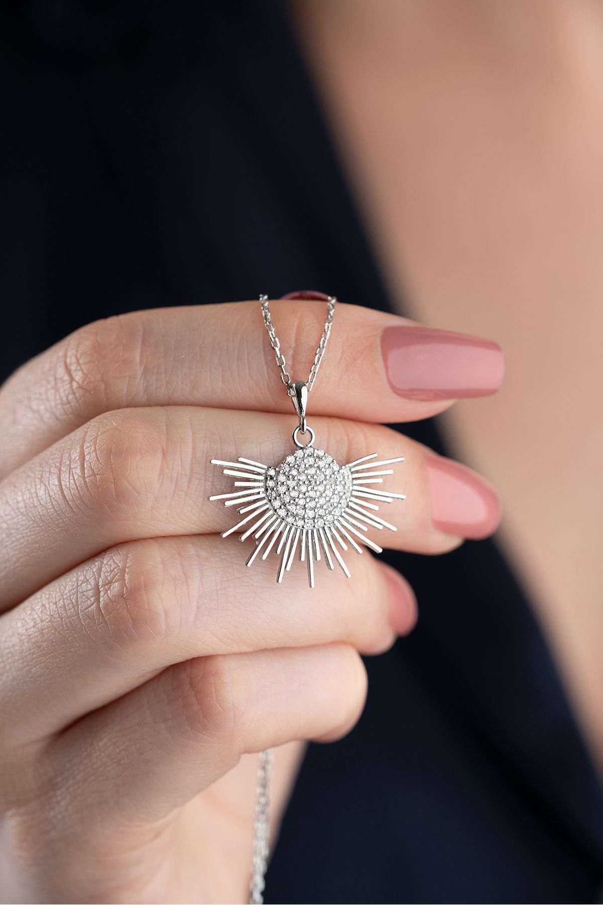 Silvano Jewelry 925 Ayar Gümüş Güneş Kolye