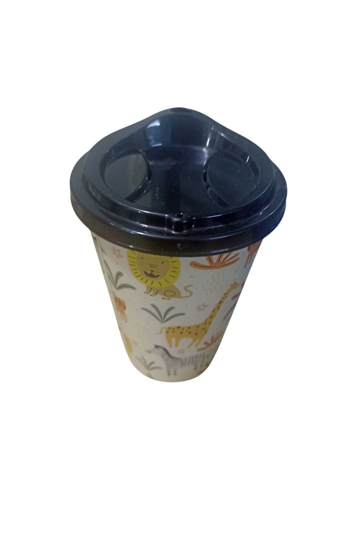 EsareModa Plastik Kilit Kapaklı Kahve ve Sıvı İçeçek Bardağı 500 ml