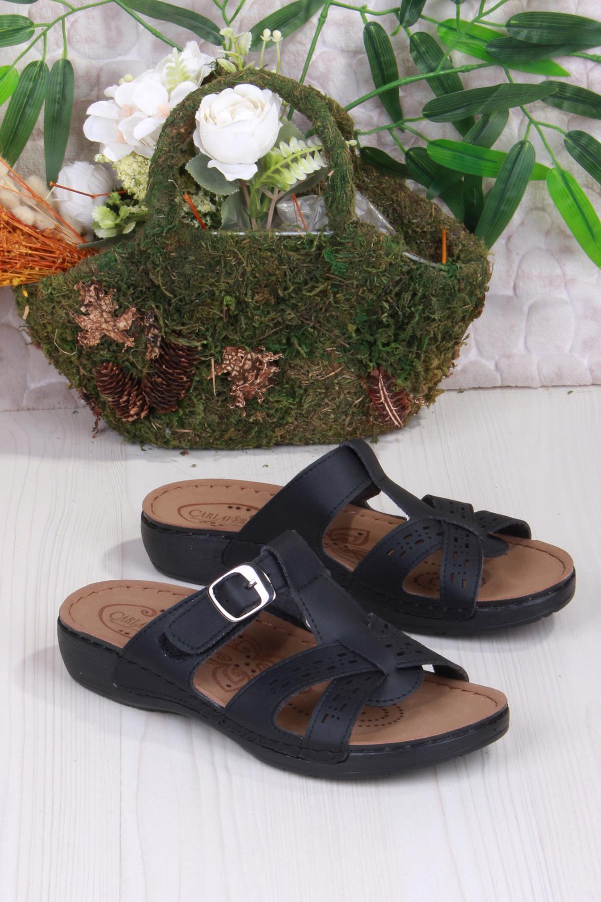 fort-150901   Black Comfortable Flexible Anatomical Women's Slippers 3