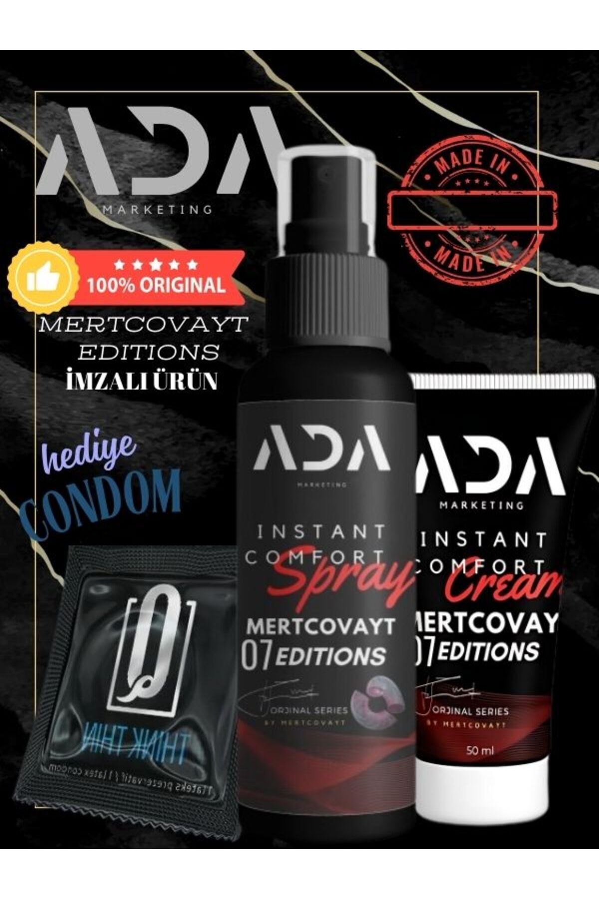 Ada Marketing 07 Mertcovayt Serisi Süre Destekleyici Krem ve Sprey Seti – Uzun Deneyim Kombinasyonu