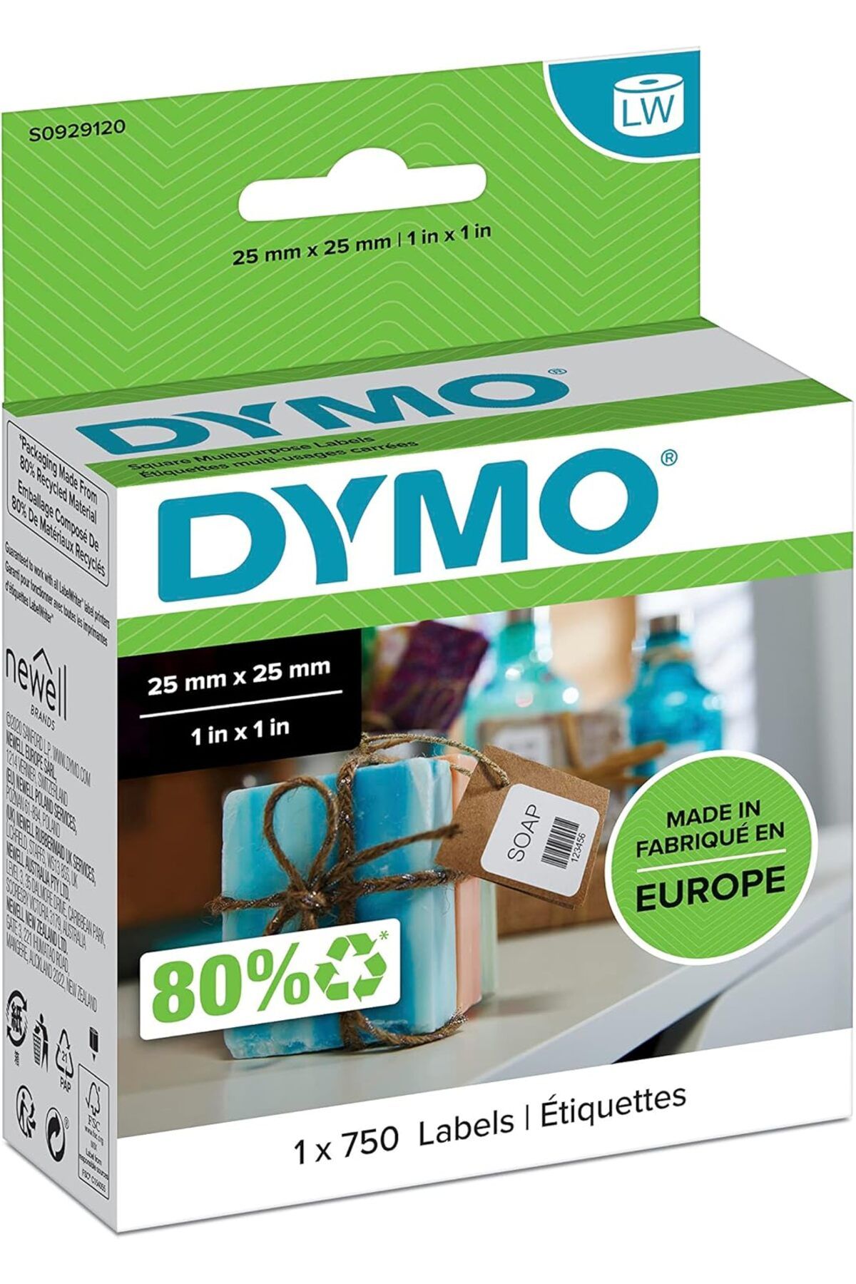 STOREMAX srhtDS S0929120, LW Çok Amaçlı Kare Etiket, (25x25 mm) 750 Etiket/Paket Desing 266450