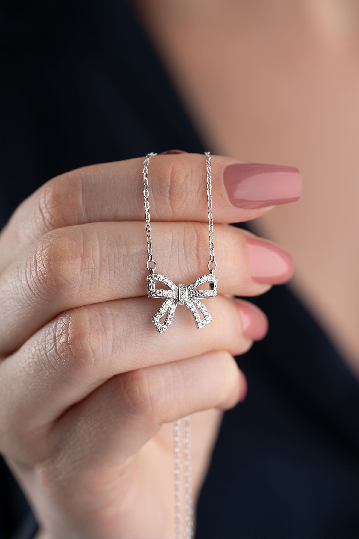 Silvano Jewelry 925 Ayar Gümüş Fiyonk Kolye