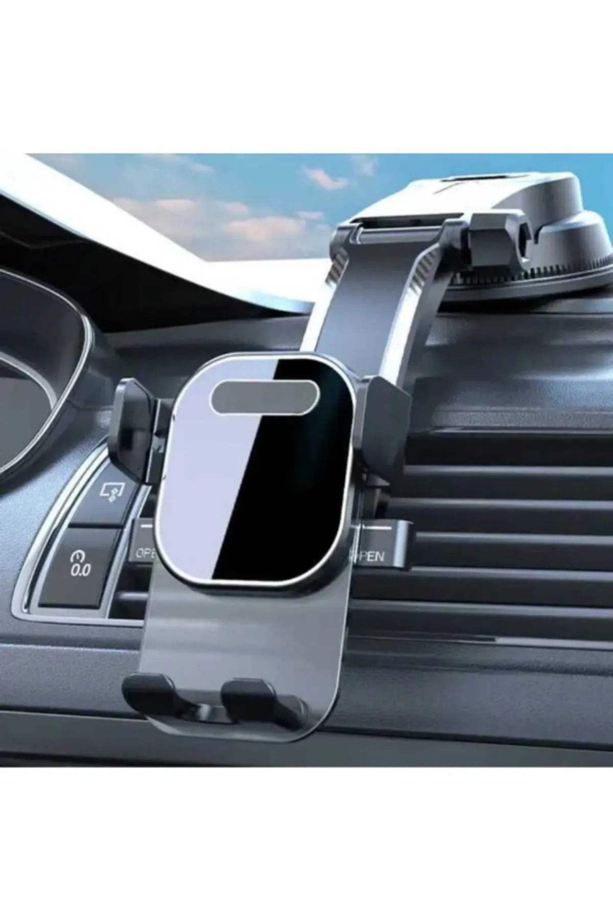Car19 Araba Telefon Tutucu Fiber Karbon 360° Dönebilen Kaliteli Vakumlu Teleskopik Araç Telefon Tutucu