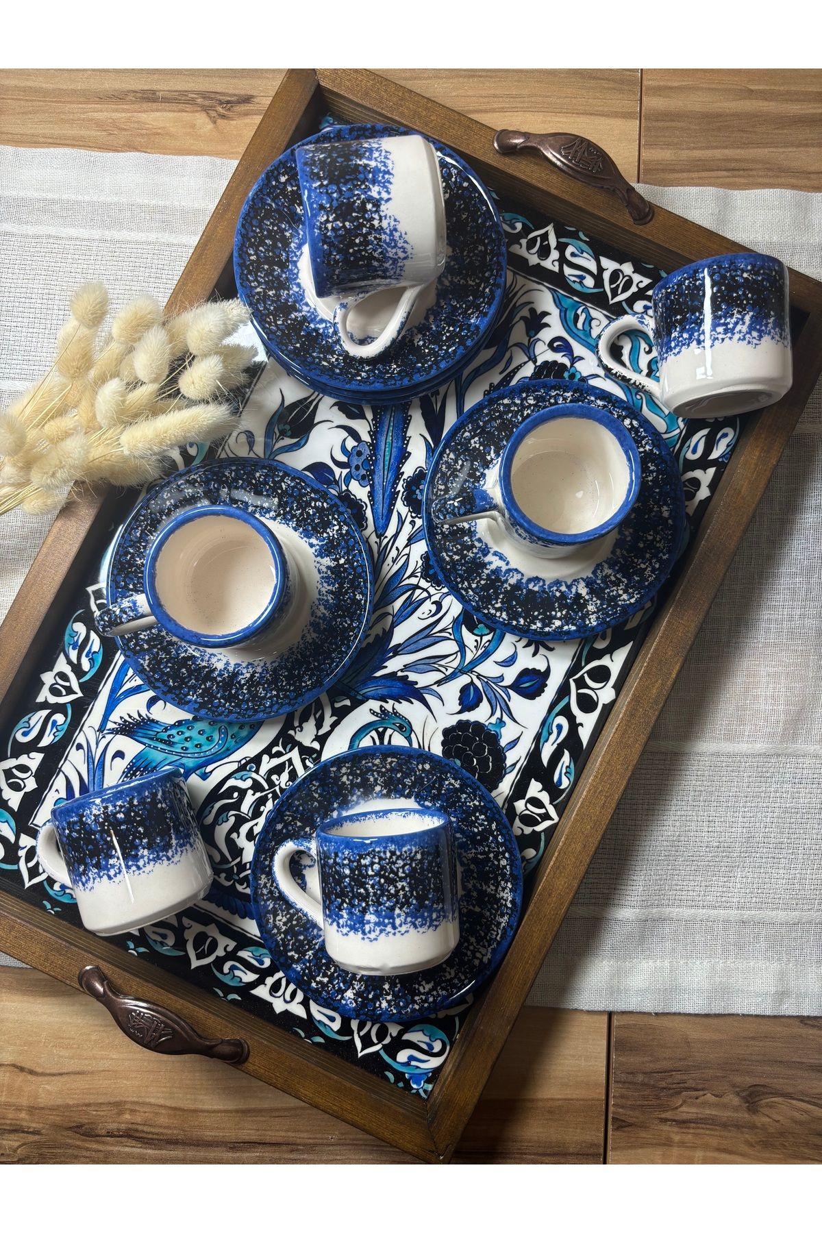 Tahtalia Maviser 6Lişilik Türk Kahve Fincanı Takımı