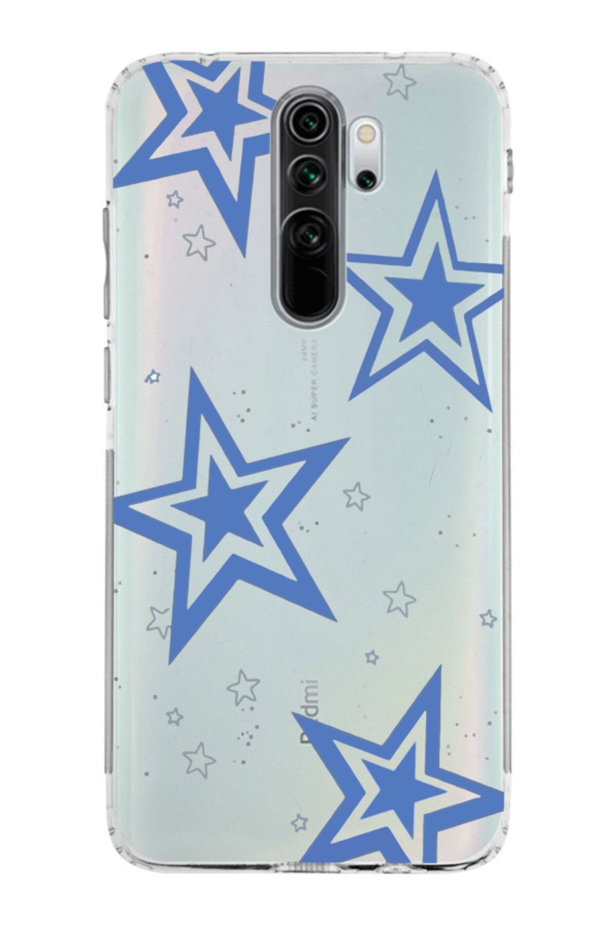 moonset Xiaomi Redmi Note 8 Pro Uyumlu Yıldız Tasarımlı Baskılı Şeffaf Telefon Kılıfı
