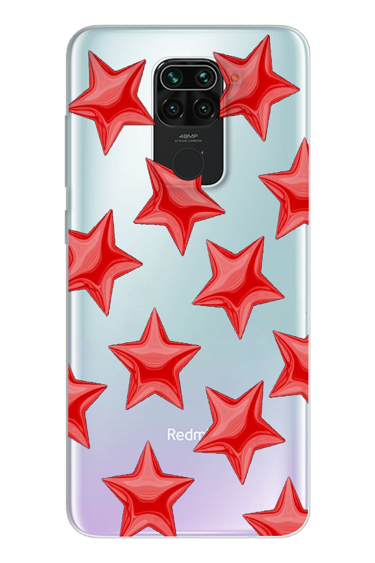 moonset Xiaomi Redmi Note 9 Uyumlu Yıldızlar Tasarımlı Baskılı Şeffaf Telefon Kılıfı