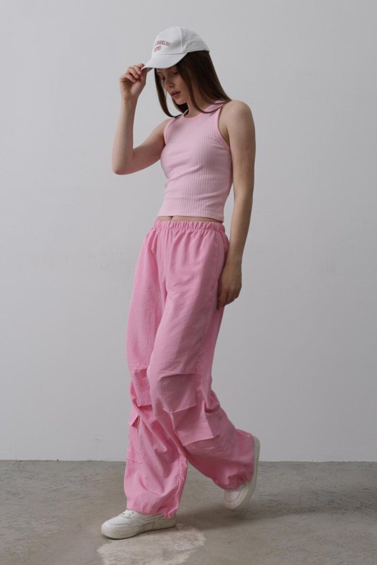 Şair Paraşüt Cargo Pantolon - Pembe