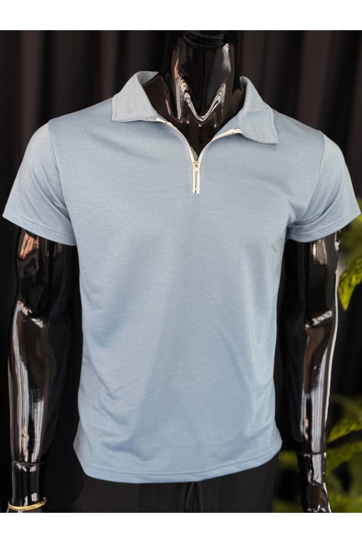 VOGUEMET ✅ Yarım Fermuar Polo Yaka T-shirt – Konforlu Kesim, Şık Görünüm