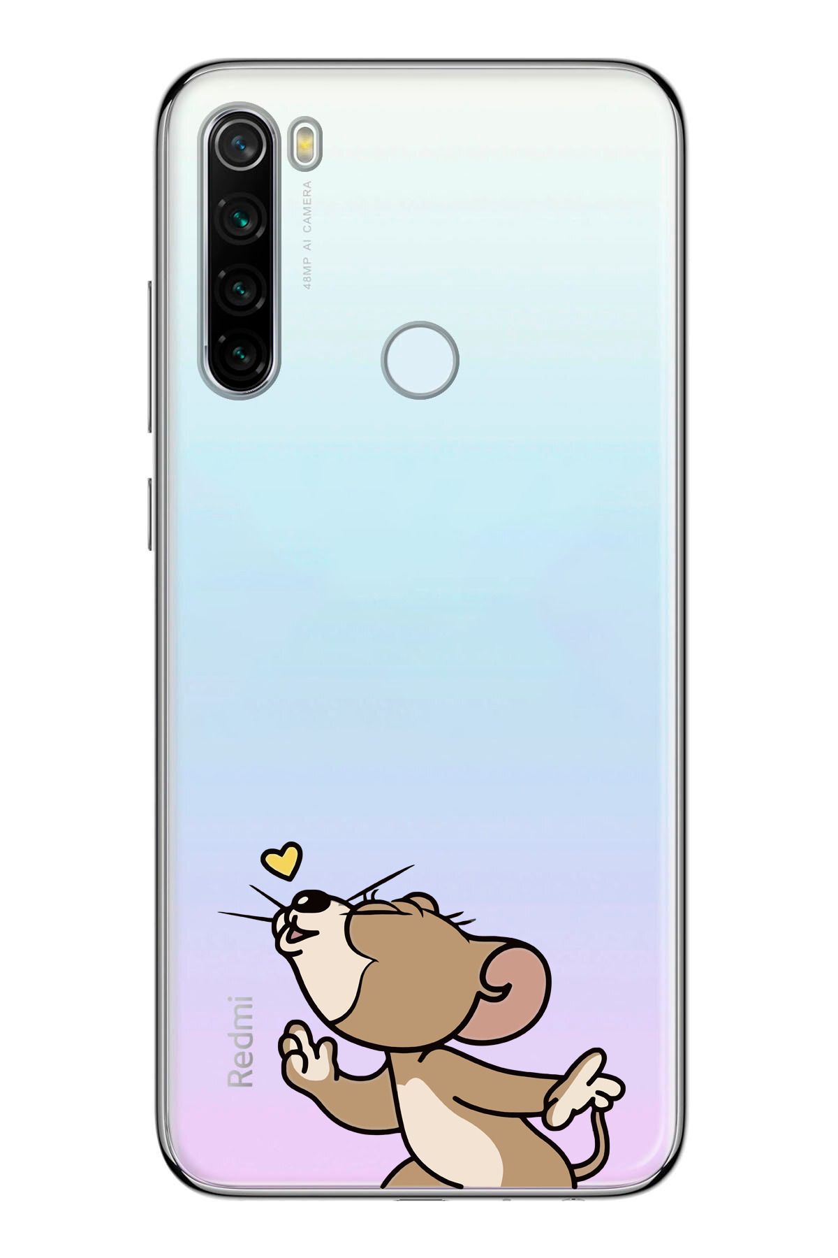 moonset Xiaomi Redmi Note 8 Uyumlu Jerry Tasarımlı Baskılı Şeffaf Telefon Kılıfı