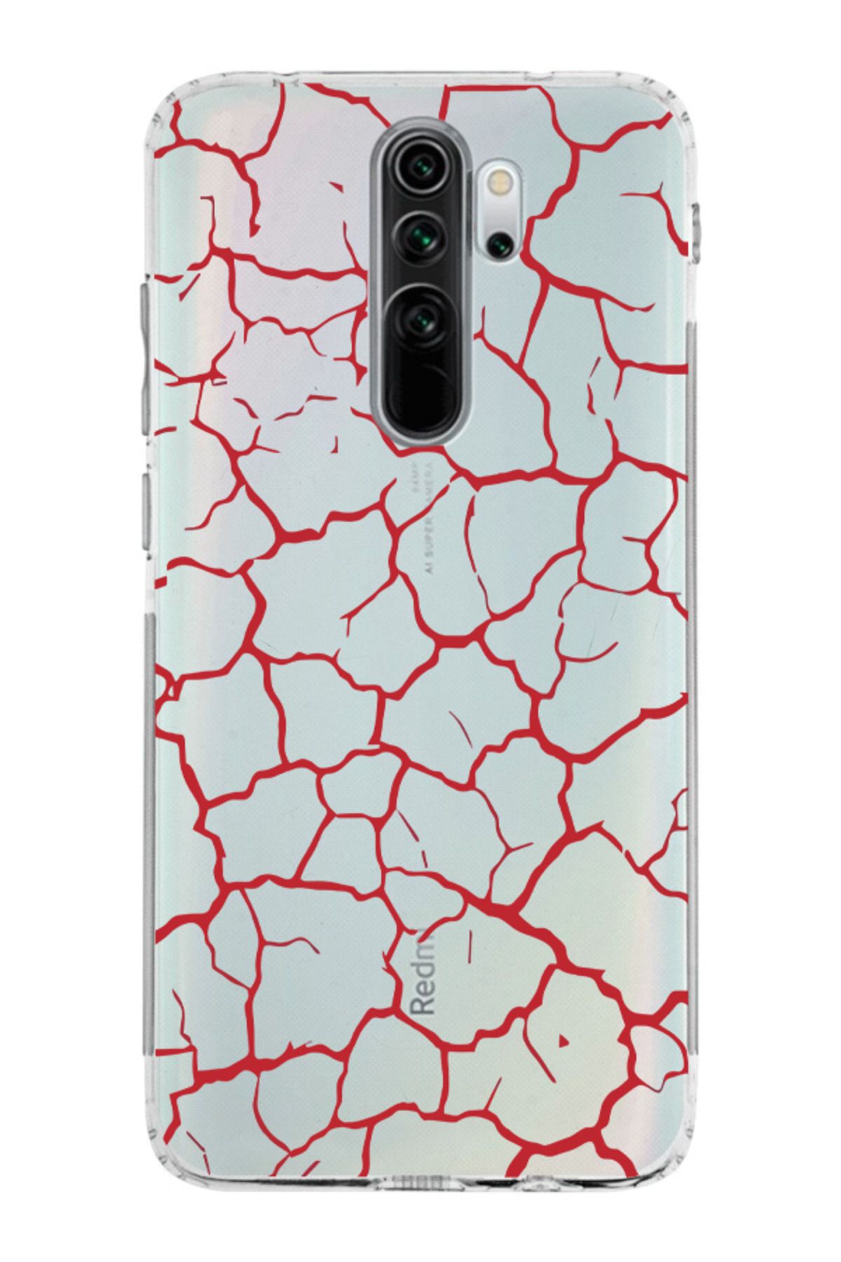 moonset Xiaomi Redmi Note 8 Pro Uyumlu Şekiller Tasarımlı Baskılı Şeffaf Telefon Kılıfı
