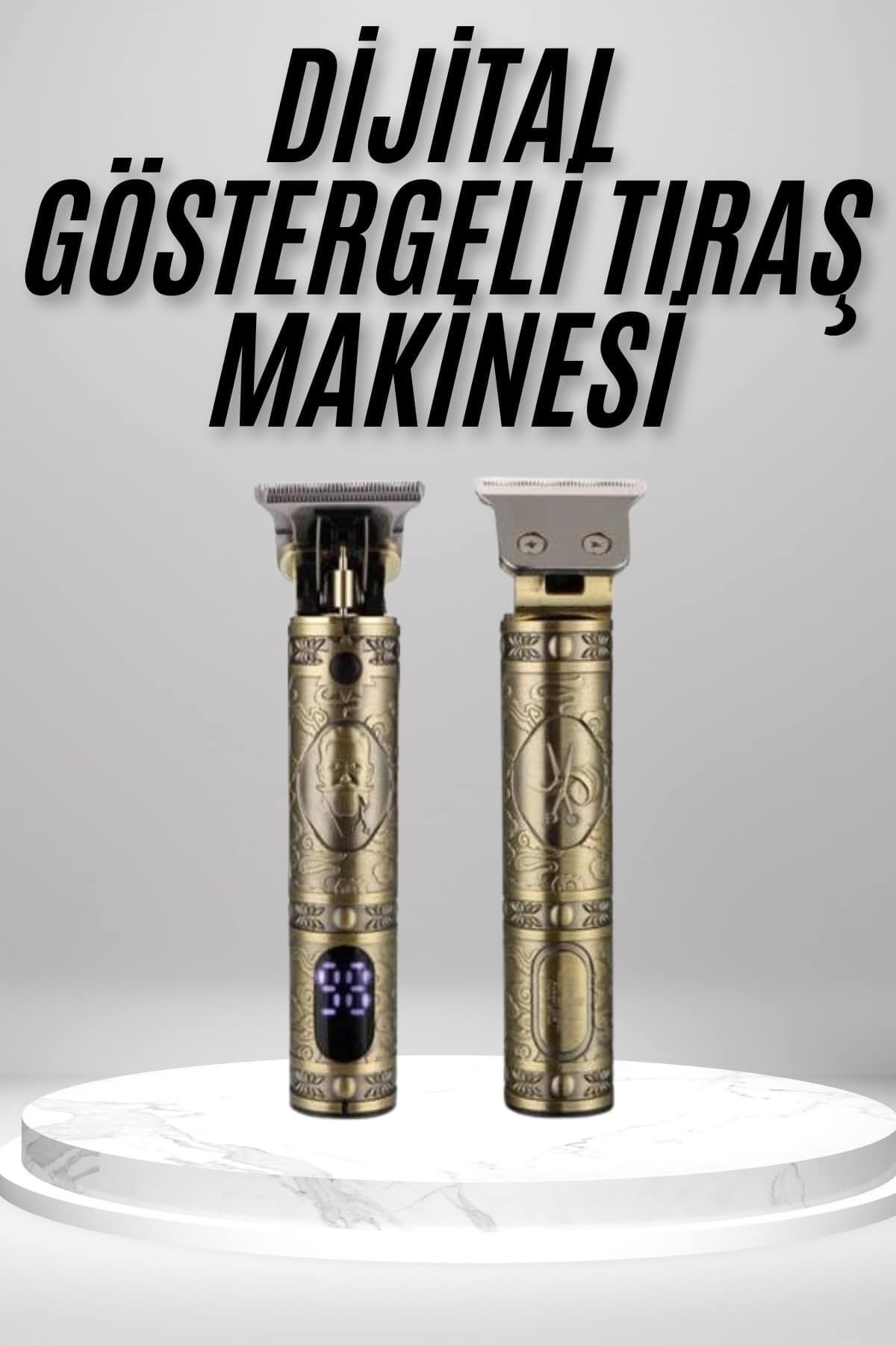 teknotrust Tıraş Makinesi Saç Sakal Ense Çizim Profesyonel LCD Ekran Paslanmaz Çelik