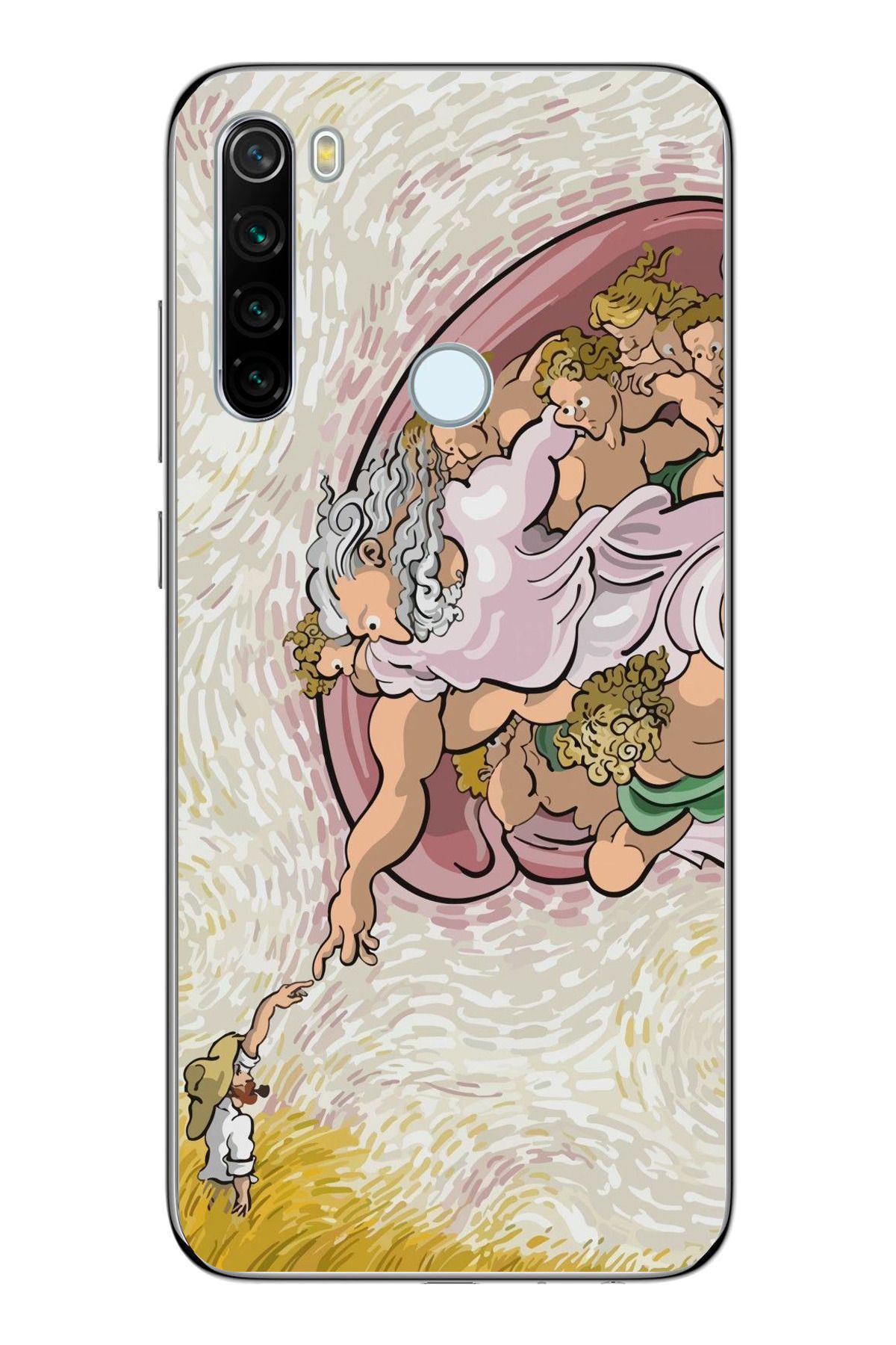 moonset Xiaomi Redmi Note 8 Uyumlu Van Gogh Tasarımlı Baskılı Şeffaf Telefon Kılıfı