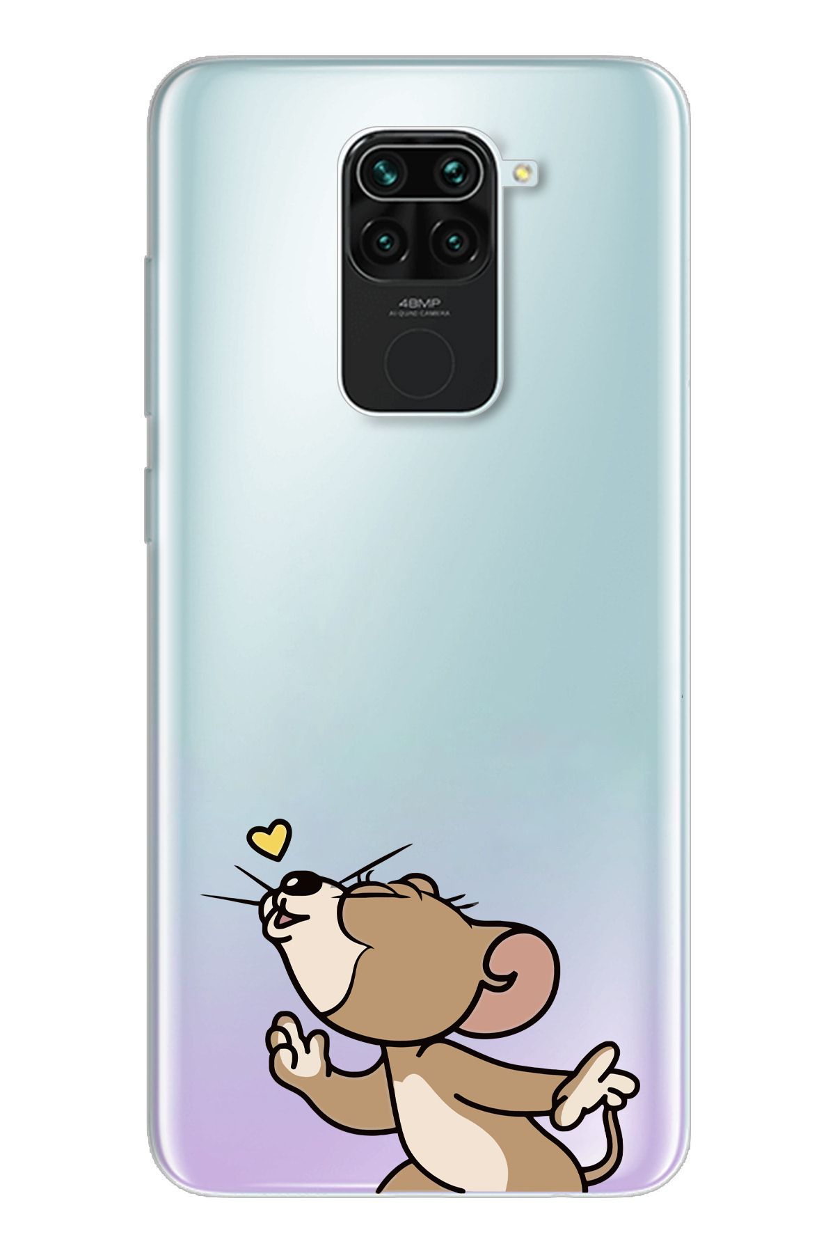 moonset Xiaomi Redmi Note 9 Uyumlu Jerry Tasarımlı Baskılı Şeffaf Telefon Kılıfı