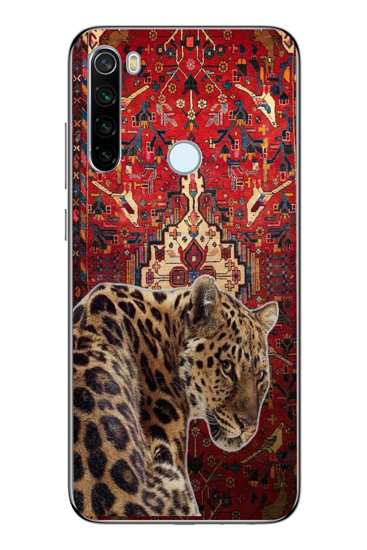 moonset Xiaomi Redmi Note 8 Uyumlu Leopar Tasarımlı Baskılı Şeffaf Telefon Kılıfı