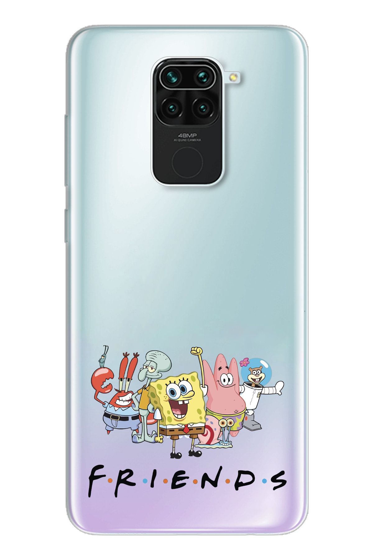 moonset Xiaomi Redmi Note 9 Uyumlu Friends Tasarımlı Baskılı Şeffaf Telefon Kılıfı