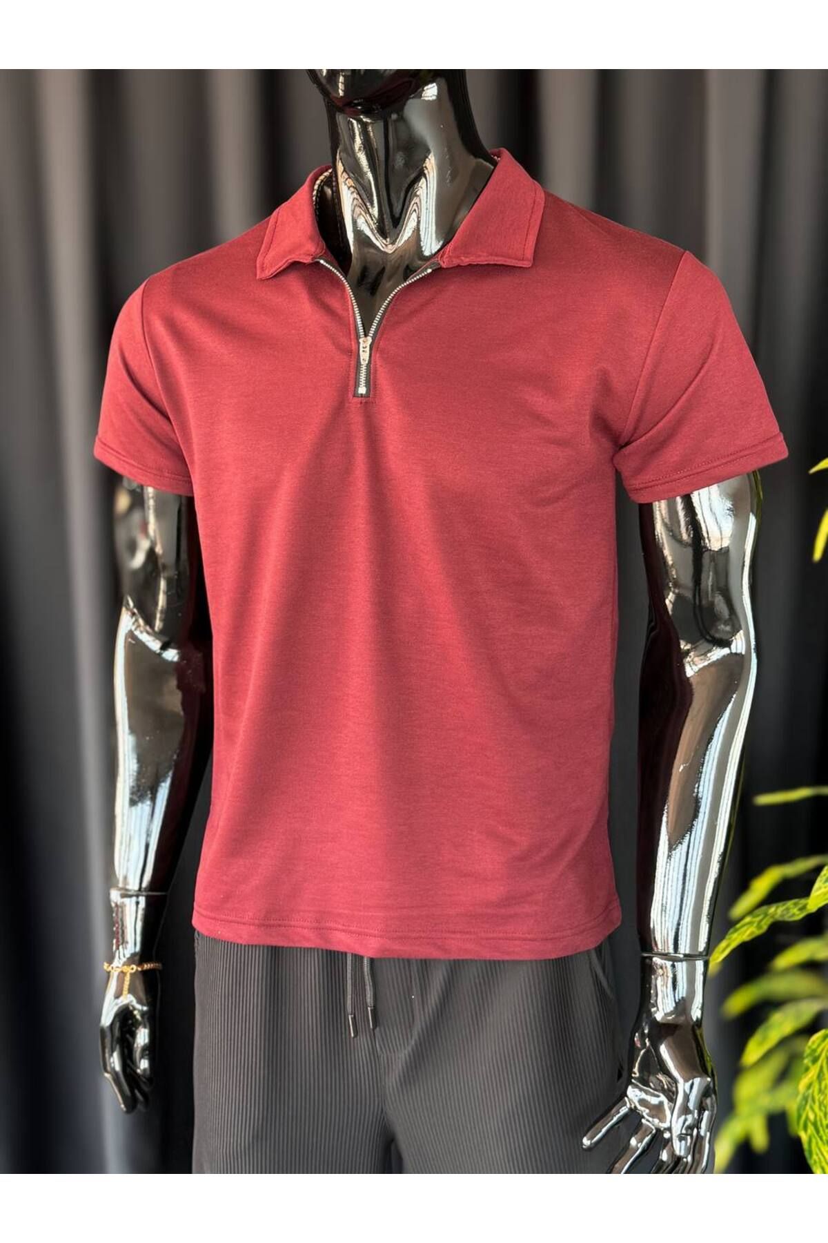 VOGUEMET ✅ Yarım Fermuar Polo Yaka T-shirt – Konforlu Kesim, Şık Görünüm
