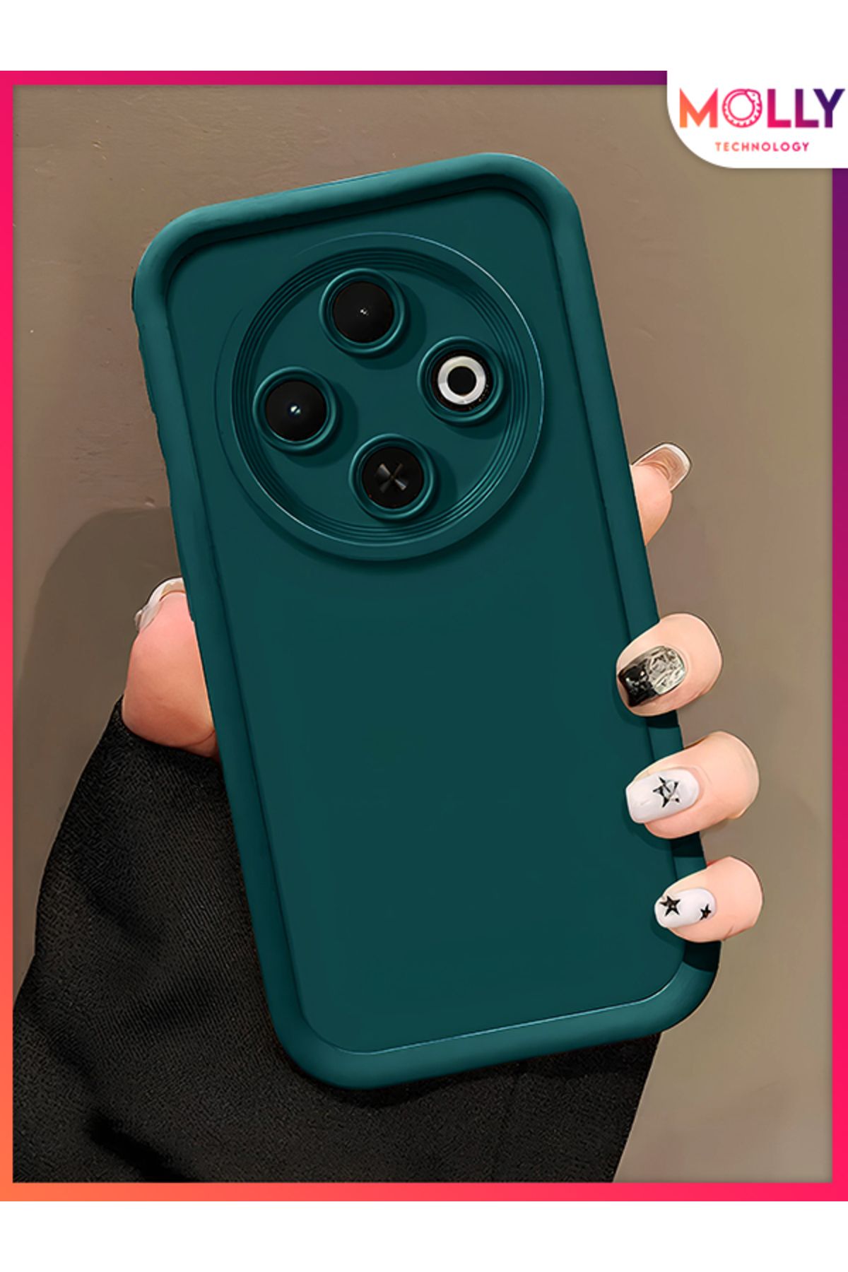 Molly Tecno SPARK 30C İçin Çam Yeşili Kenarları Kalın Pan Silikon Kılıf