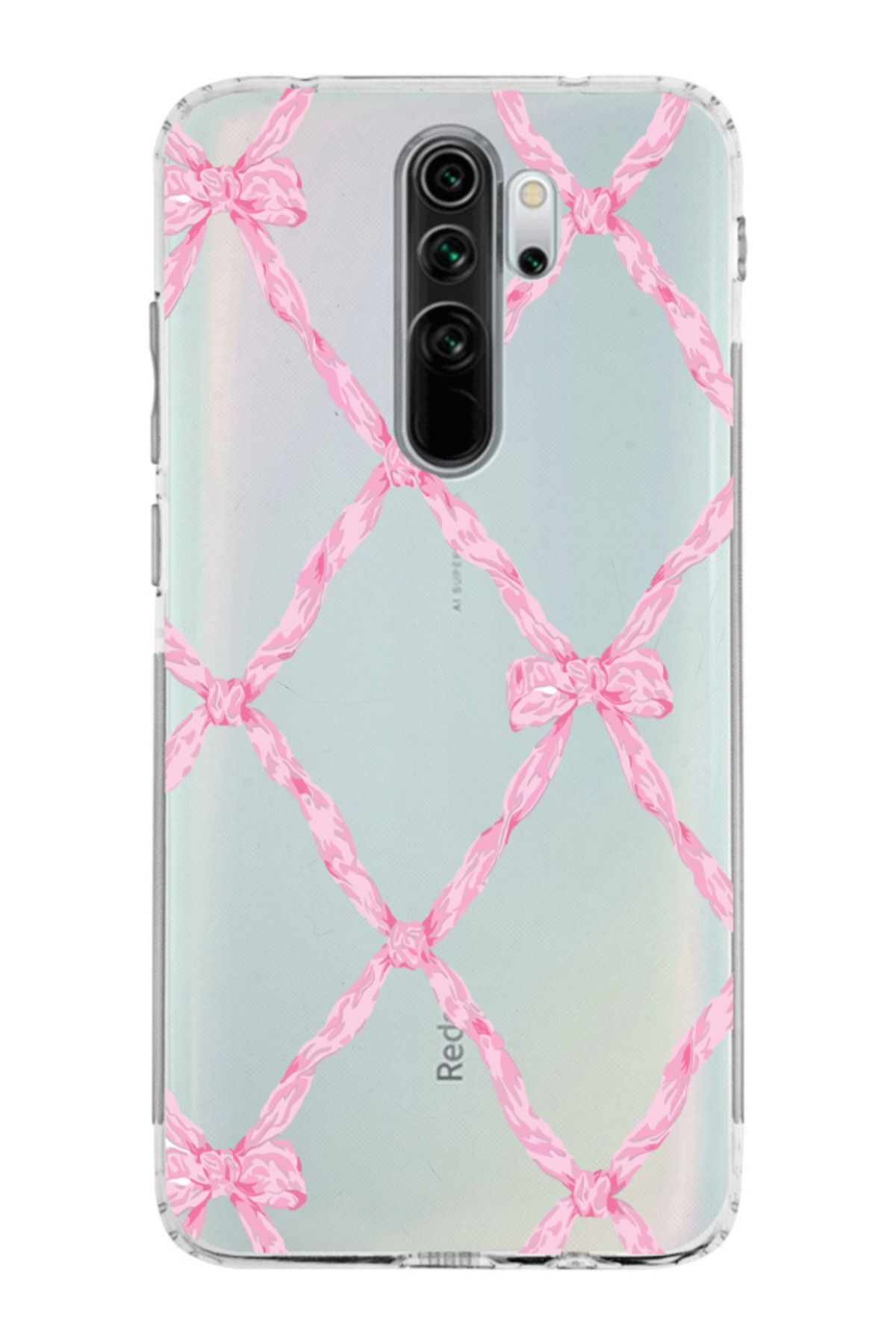 moonset Xiaomi Redmi Note 8 Pro Uyumlu Fiyonk Tasarımlı Baskılı Şeffaf Telefon Kılıfı