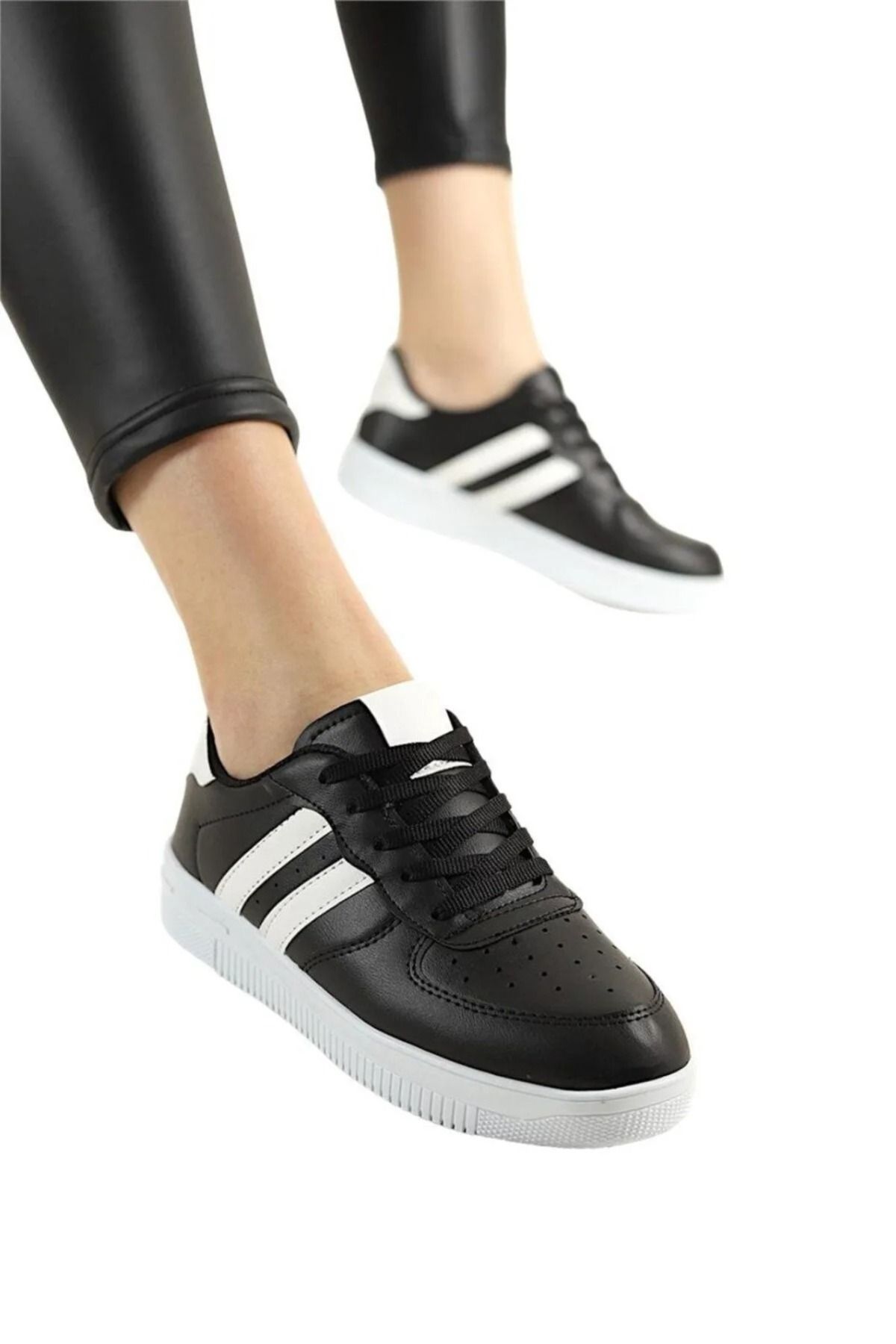ZERDALİFE E Kadın Siyah Spor Ayakkabı Günlük Sneaker Z101112