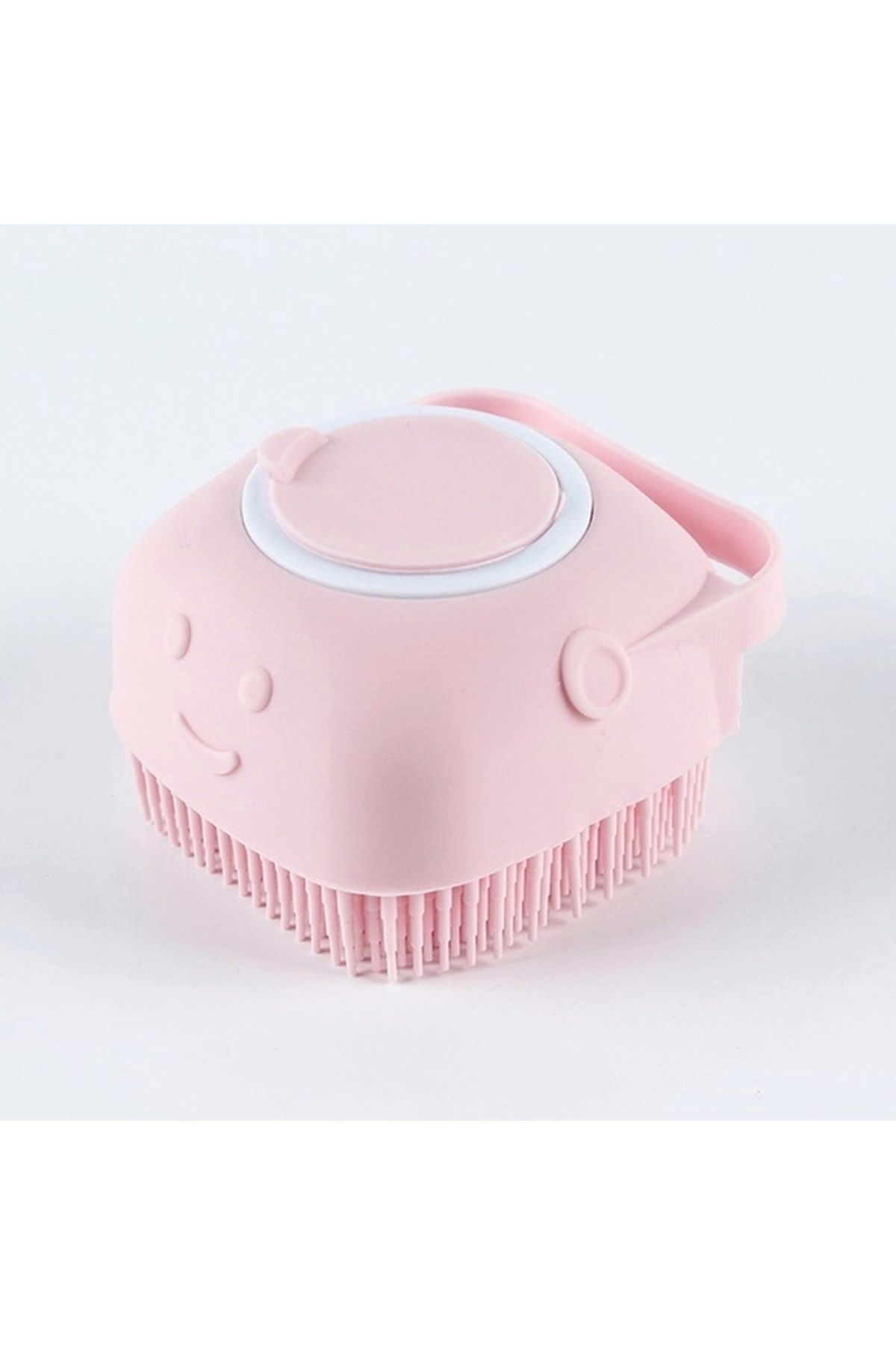 OEM Şampuan Hazneli Kedi Köpek Silikon Duş Fırçası 11 cm Pembe