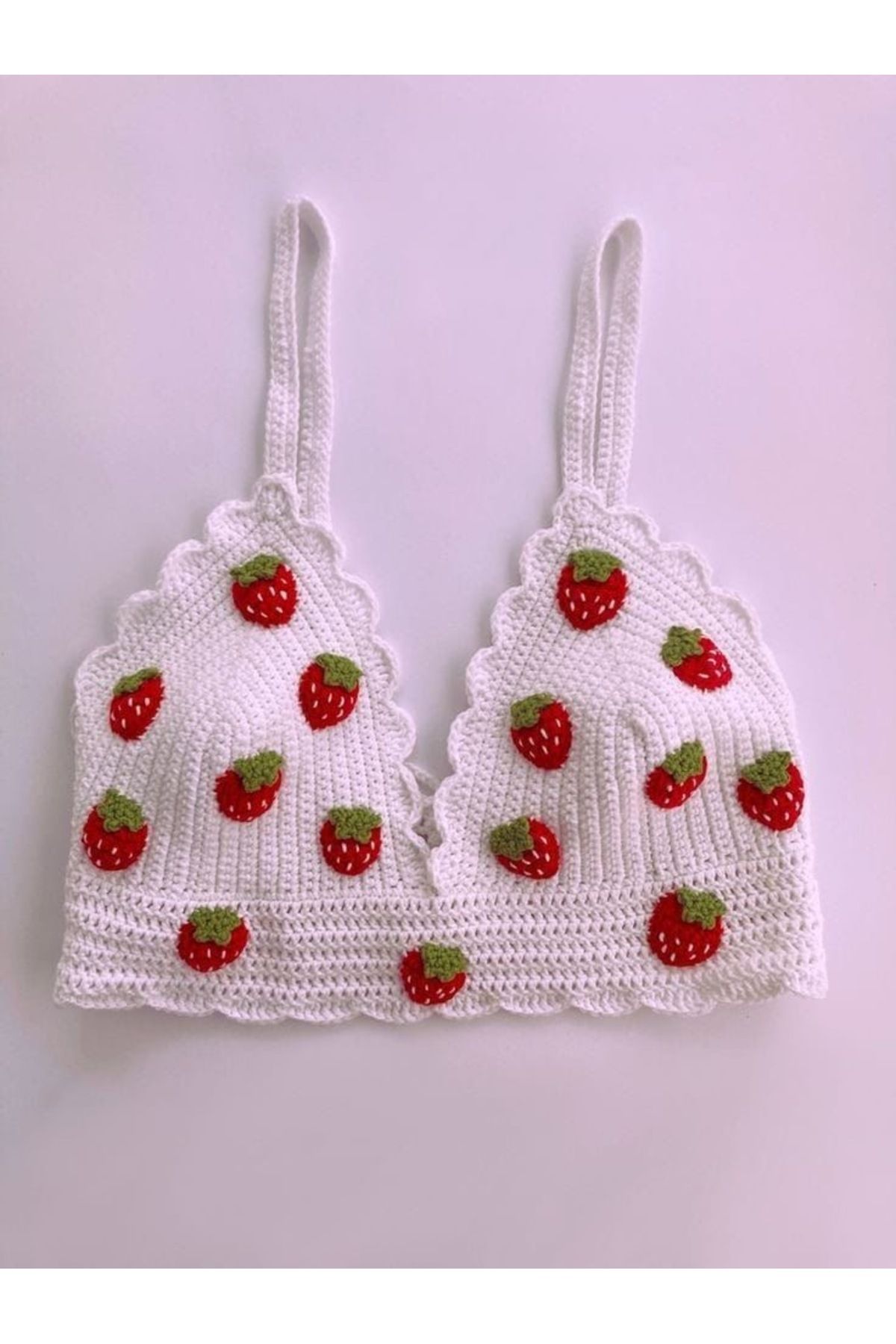Butik ZA Handmade çilek detaylı büstiyer