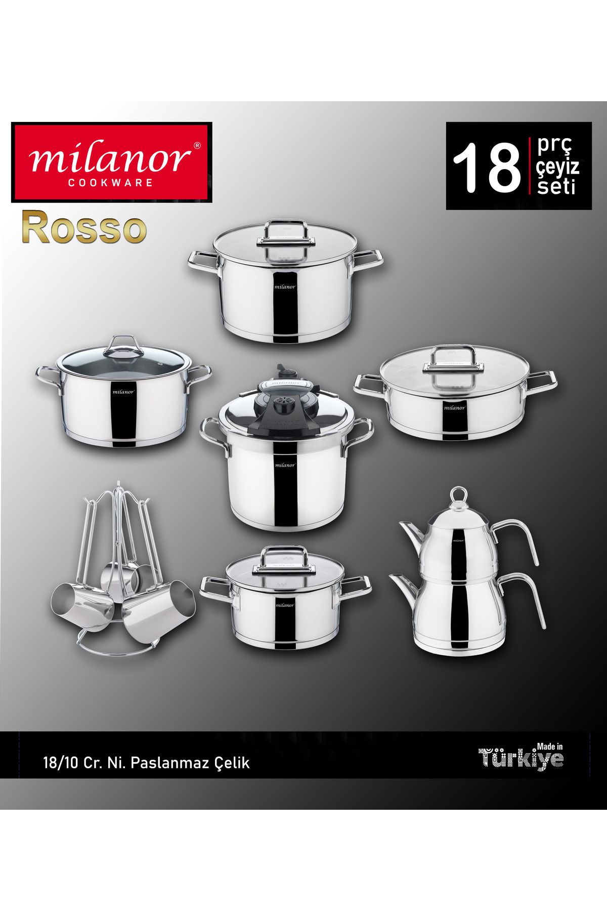 Milanor ROSSO 18 PARÇA ÇEYİZ SETİ