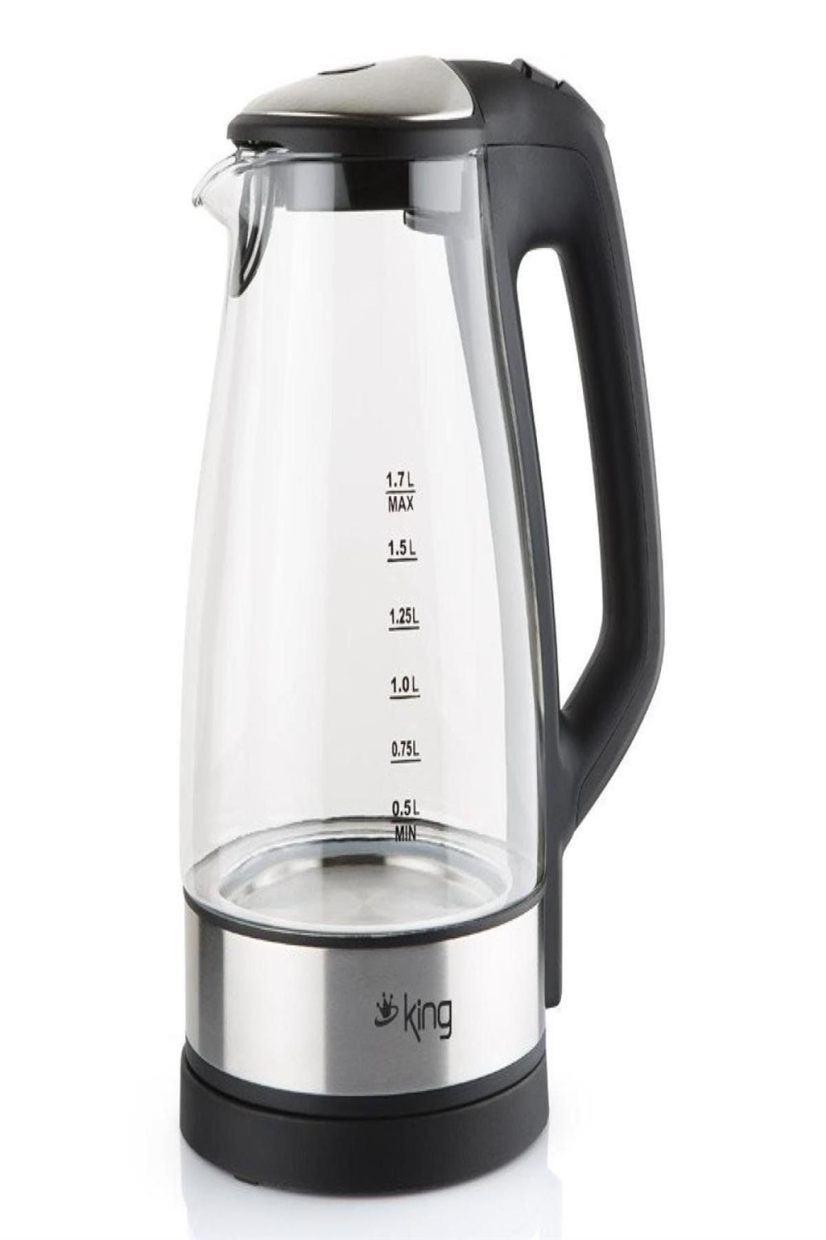 pazarella King Alıce Işıklı Cam Su Isıtıcı Kettle Ksı1001