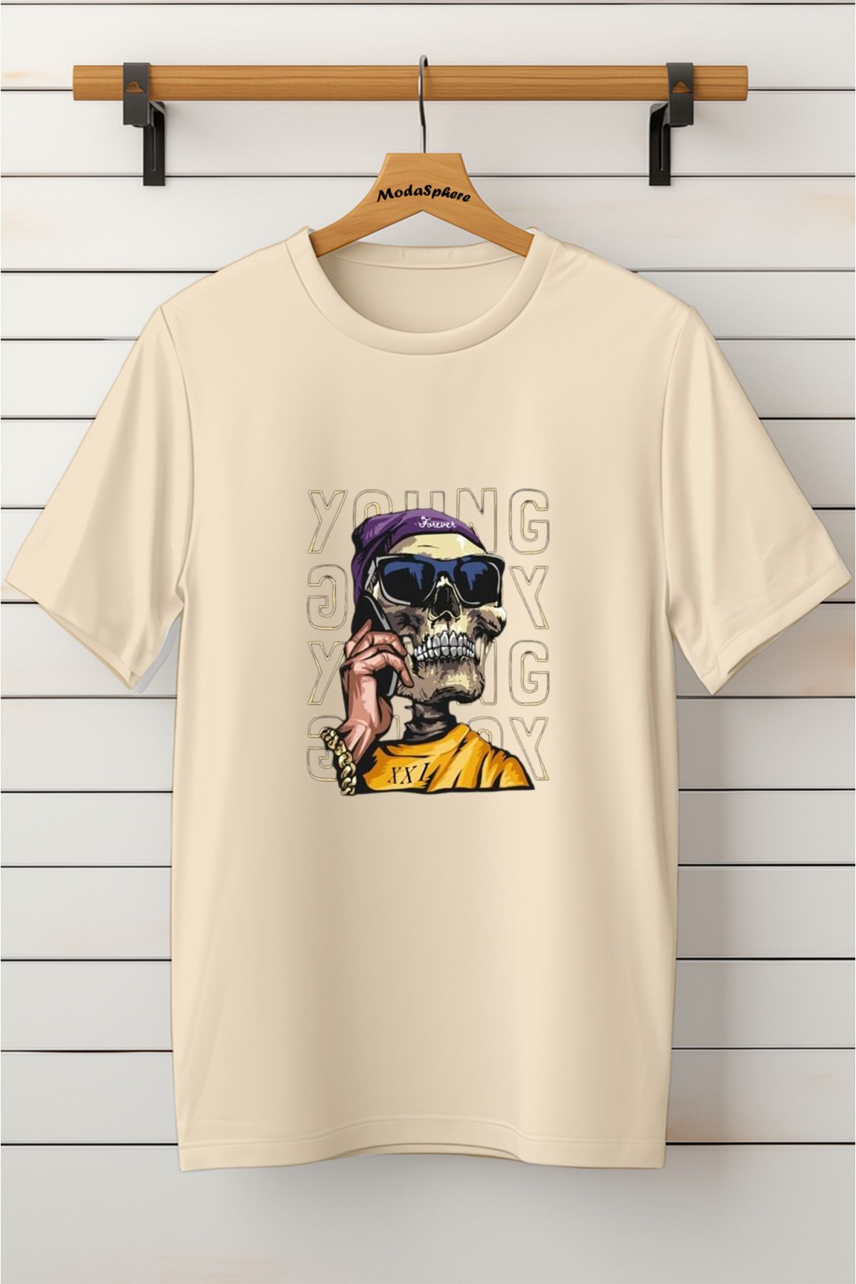 ModaSphere Baskılı Unisex Oversize Tişört Battal Boy