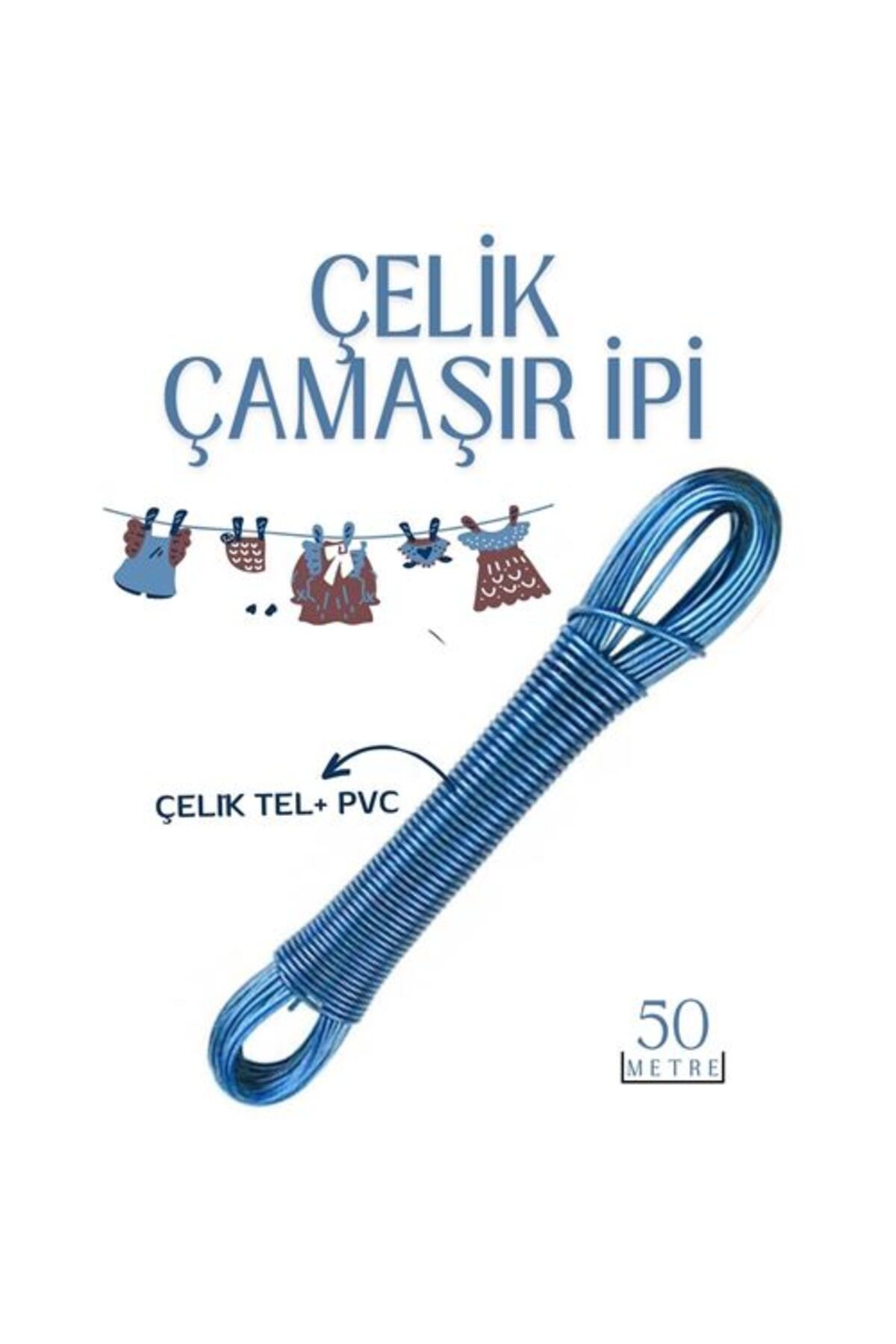 NEZADE STORE 50 mt Çelik Çamaşır İpi