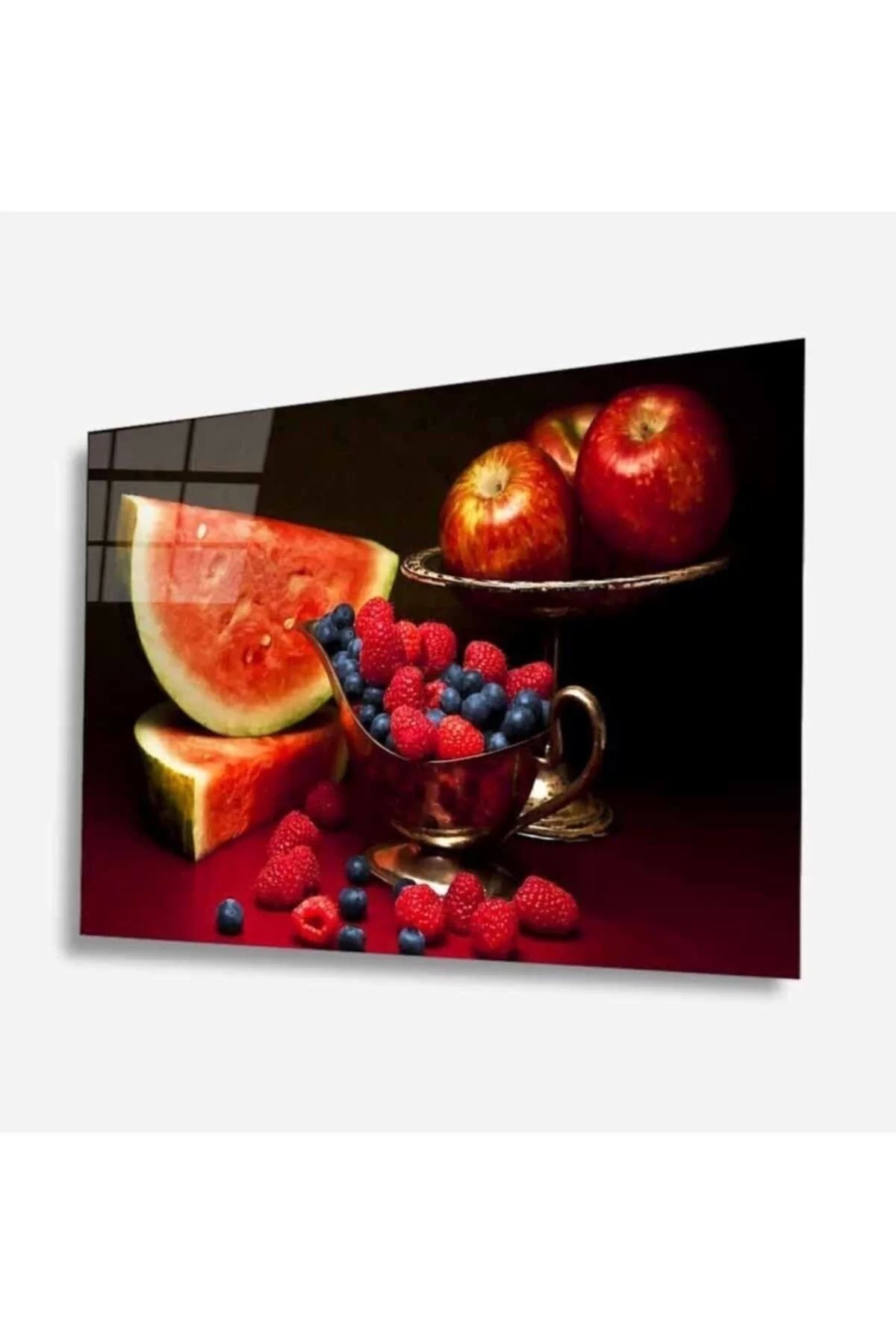 ÖYKÜ VE YİĞİT Meyveler Cam Tablo 4mm Dayanıklı Temperli Cam