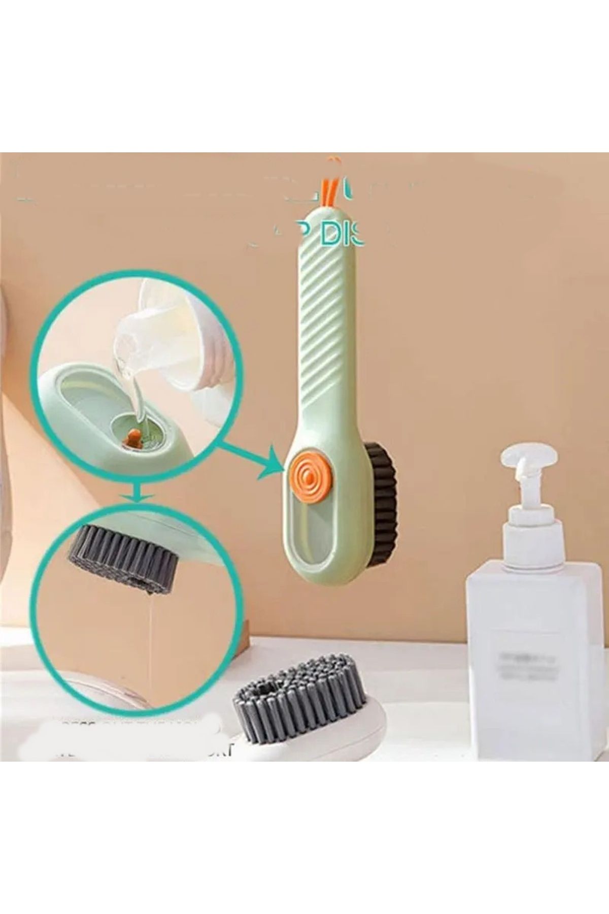 NEZADE STORE Deterjan Hazneli Süet Bot Nubuk Ayakkabı Temizleme Fırçası Mutfak Banyo Fırçası Çok Amaçlı