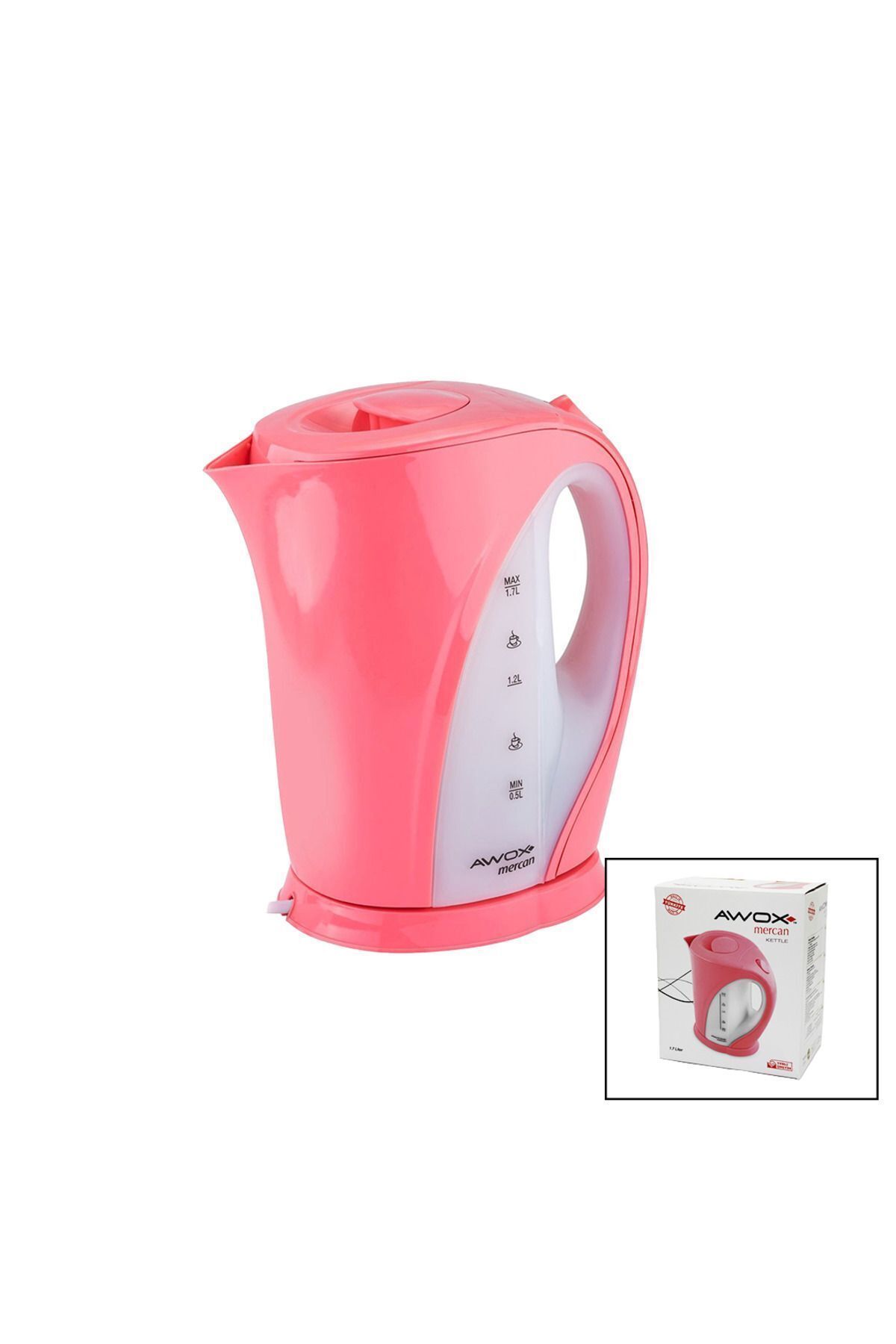 HobiCity AWOX MERCAN PLASTİK PEMBE RENK KETTLE SU ISITICI 1.7LT - 2000W (44DEX34)