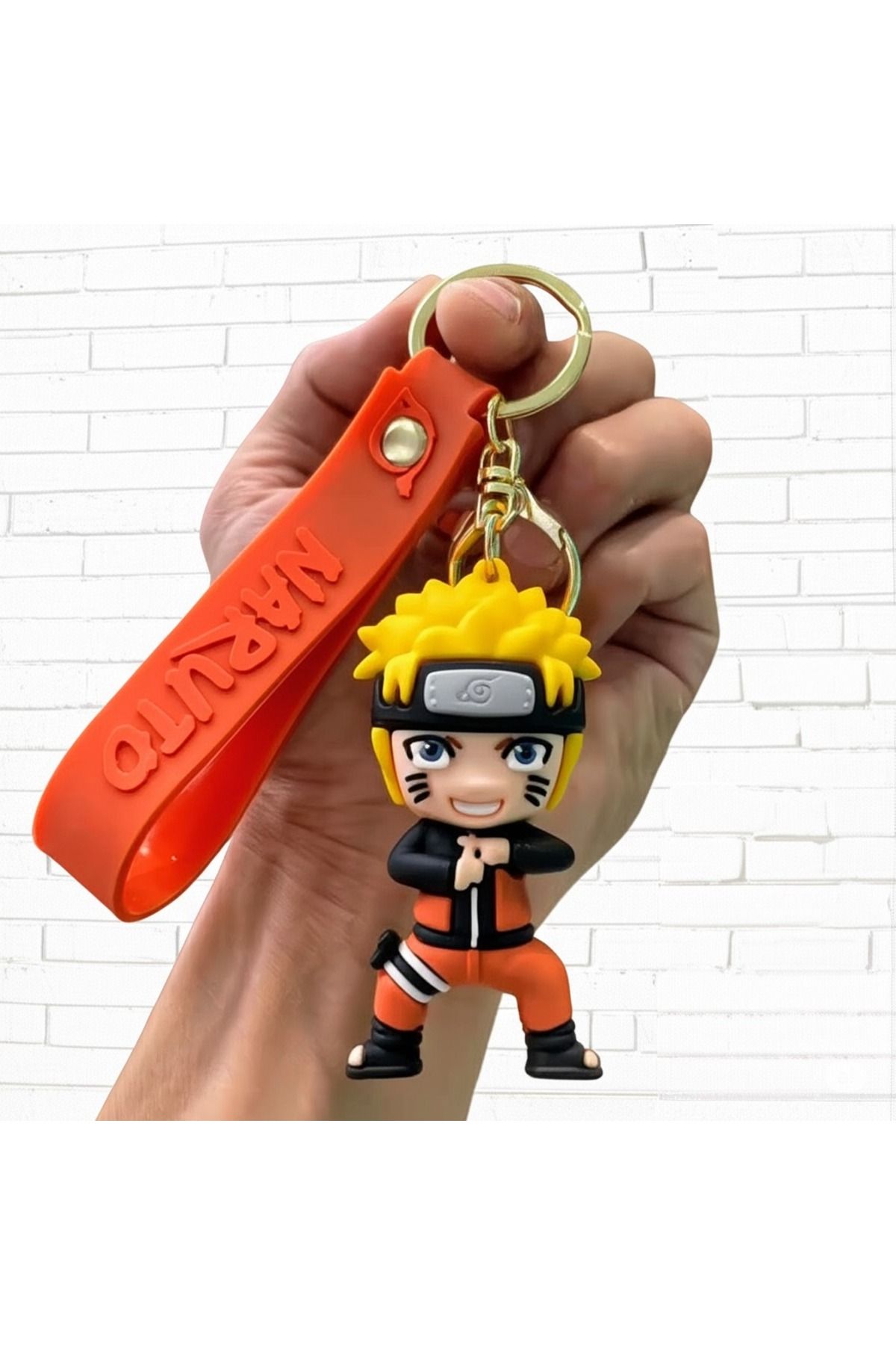 Mimi Aksesuar 3D Anime Lüks Büyük Boy Naruto Uzamaki Ve Sasuke Karakteri Slikon Anahtarlık Ve çanta Aksesuarı