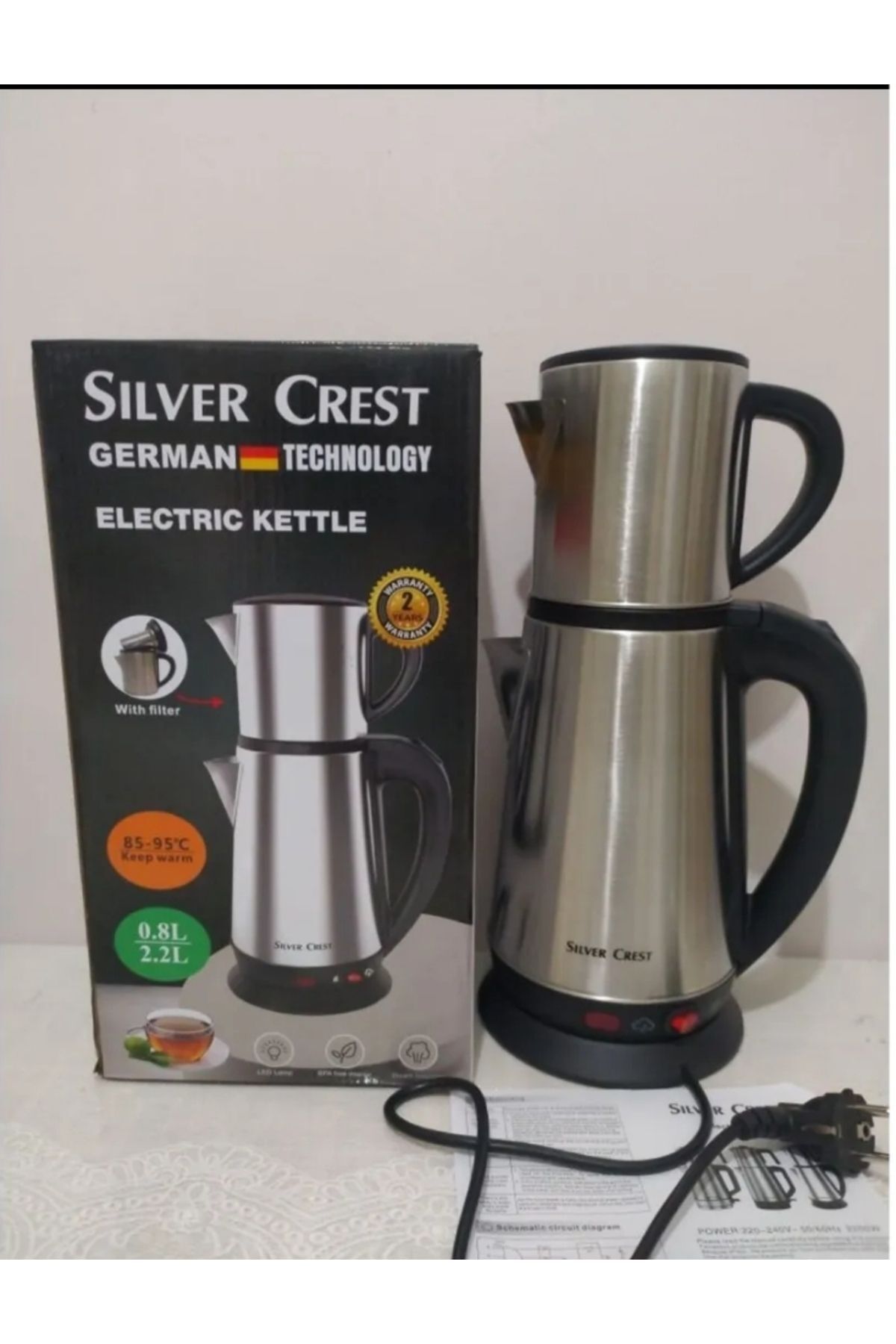 Home Üstün Alman Teknolojisi Paslanmaz Çelik Çaycı SİLVER CRAST [ KETTLE] Ketıl Şimdi Türkişyede