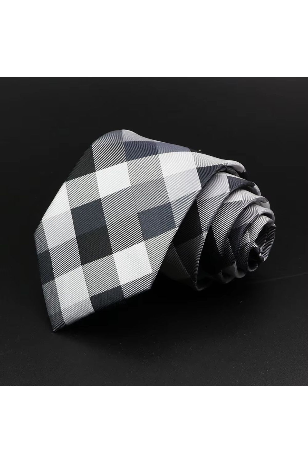 delis Cravata Pentru Barbati, , Alb/negru Masculin - One Size