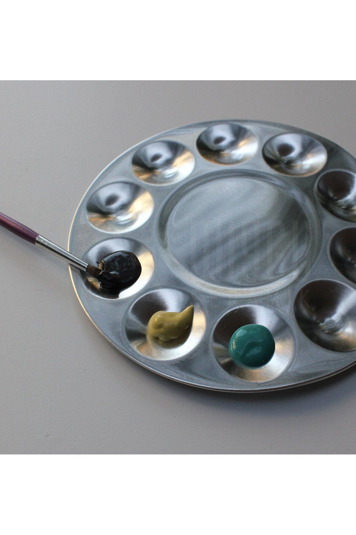 Ümraniye Hobi Sanat Metal Godeli Palet Yuvarlak Büyük 17 cm Çap
