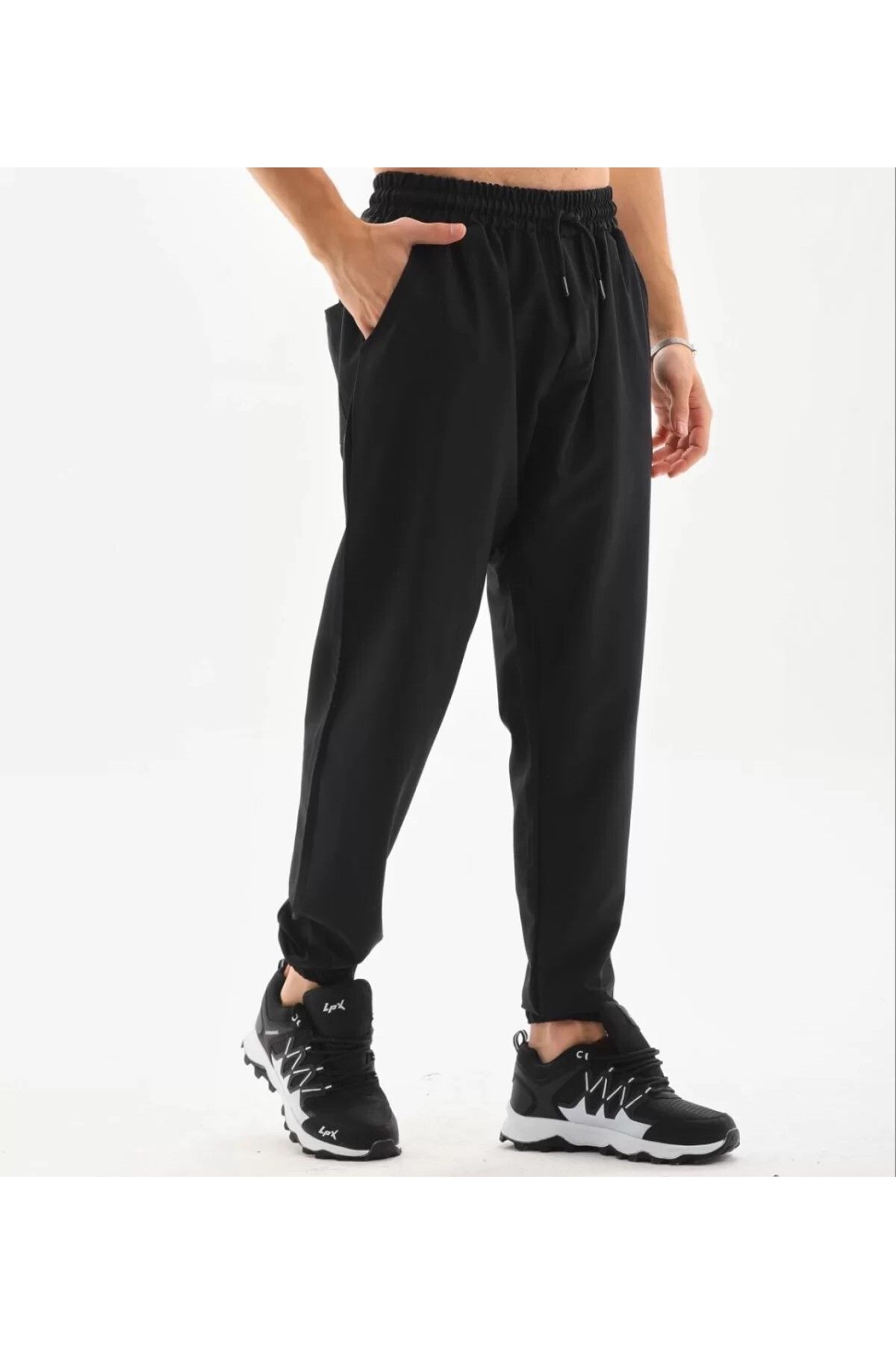 Zenteli Unisex Lastik Paçalı Eşofman Altı - Siyah