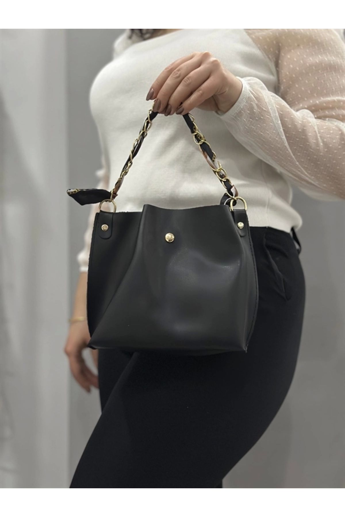 FASHIONLINE Siyah cilt zrm çanta