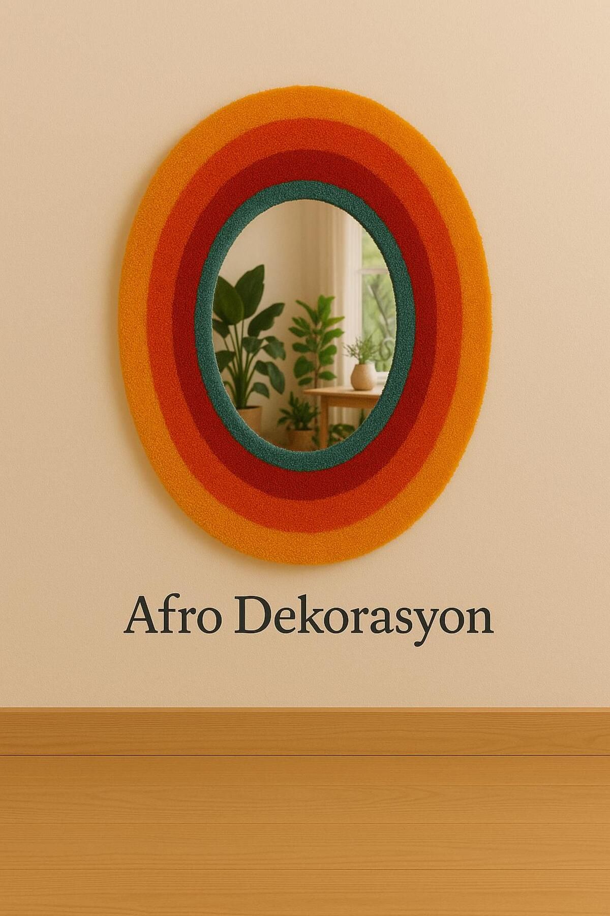 Afro Dekorasyon Tufting Ayna , Tasarım Ayna , Hediyelik Dekor Ayna