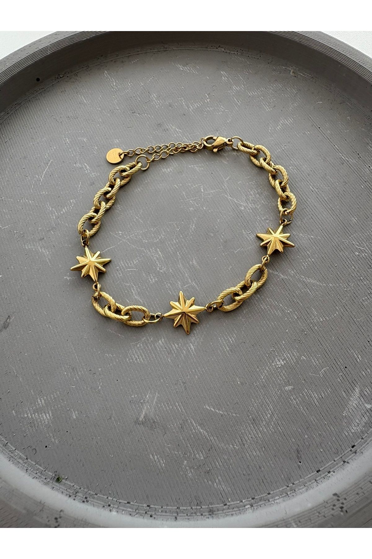 season jewelry ÇELİK GOLD YILDIZLI BİLEKLİK