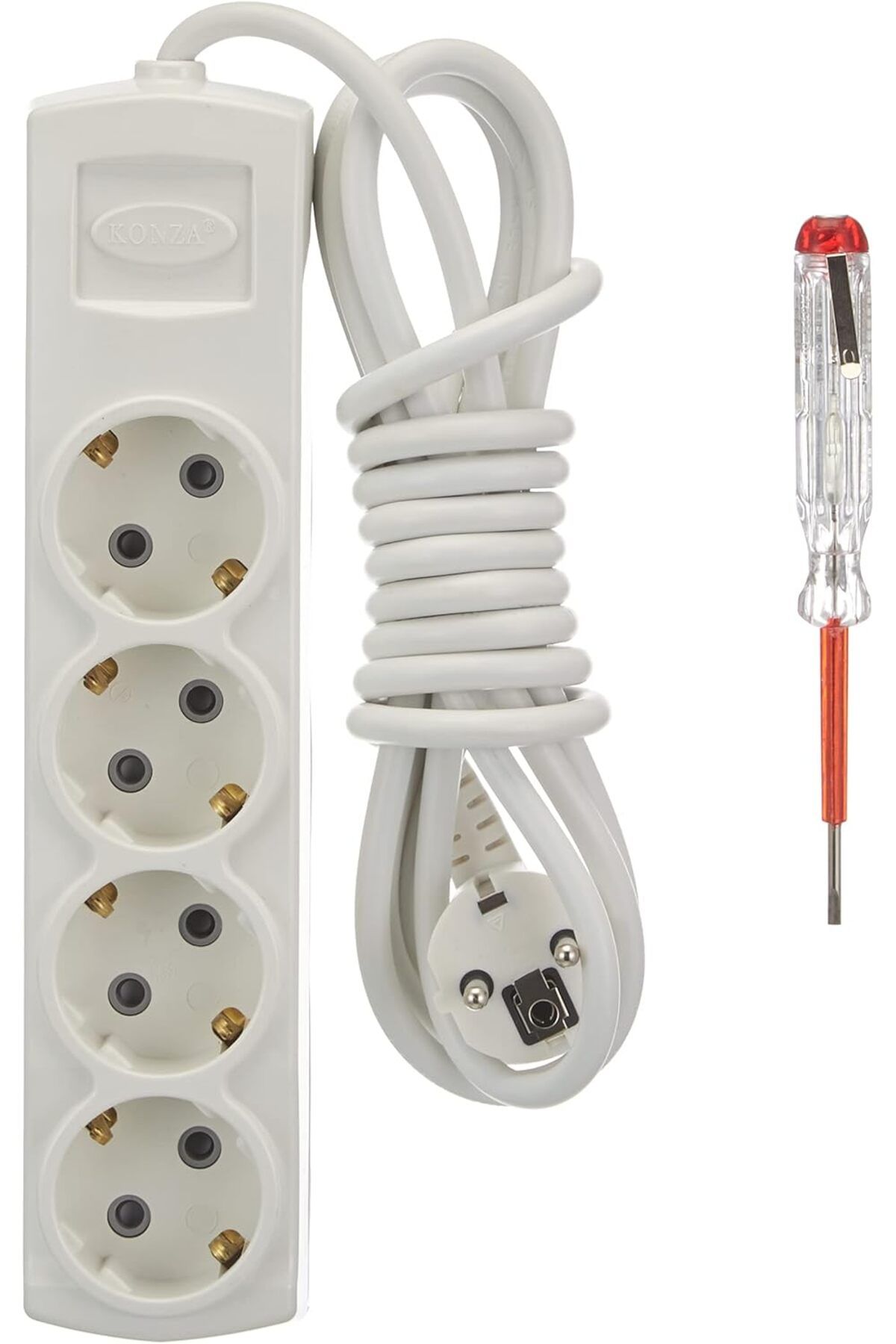 MEGOBİNE WHERE Grup Priz 4 Lü 3 Metre Topraklı + Kontrol Kalemi Hediyeli ZTML SYFT 1139610